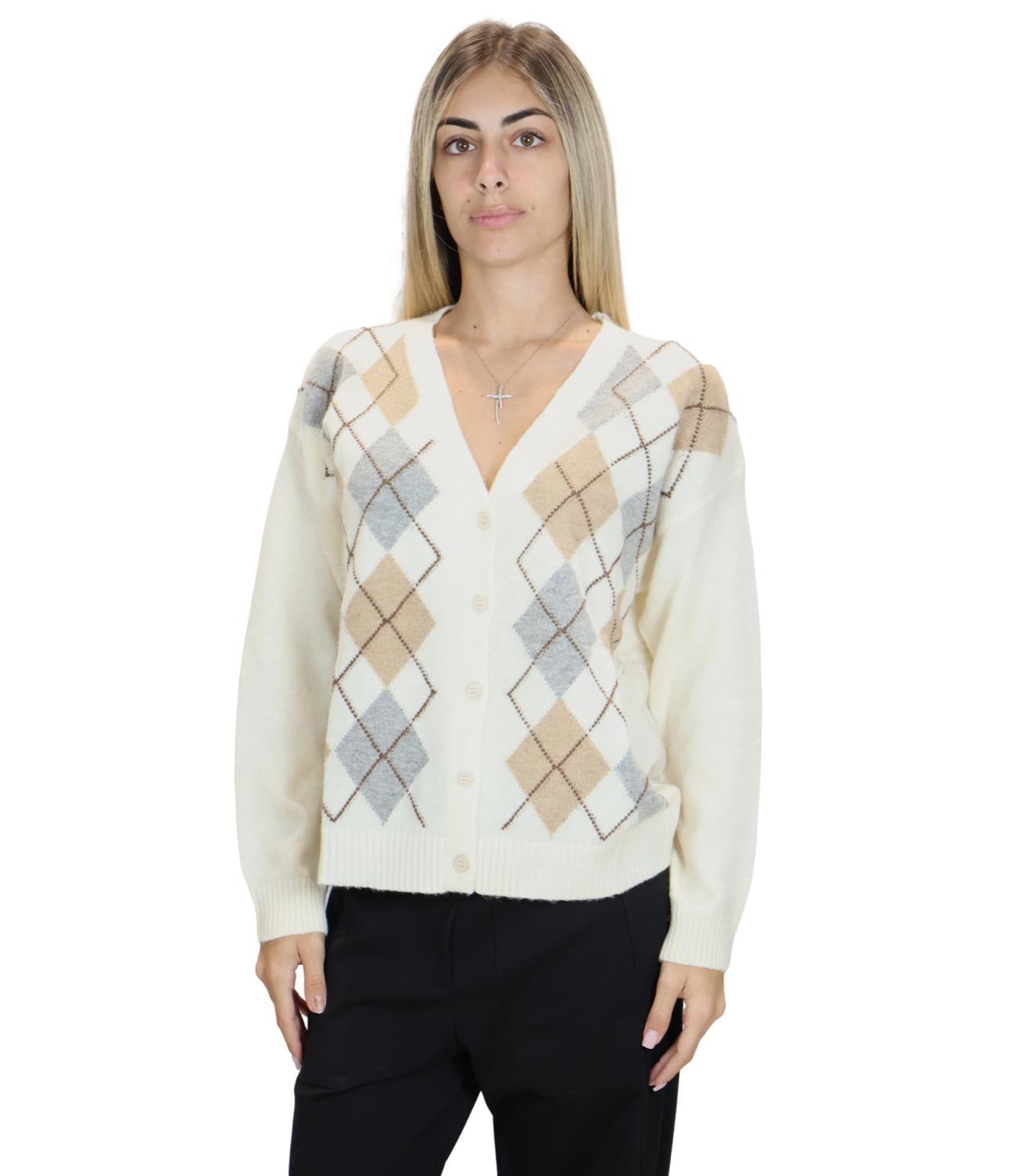 Cardigan Susy Mix HS26805 Donna - Crema