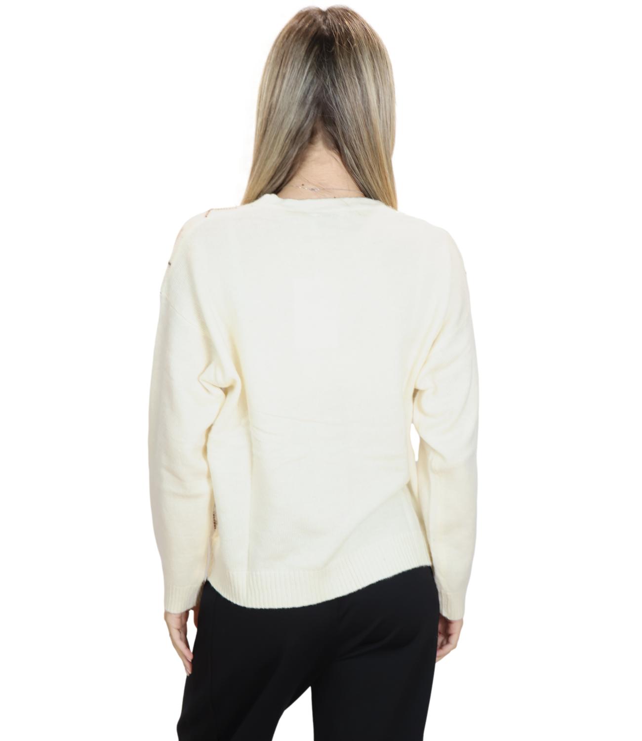 Cardigan Susy Mix HS26805 Donna - Crema