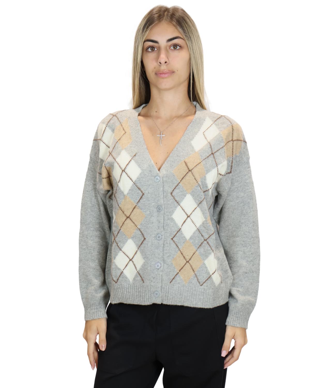 Cardigan Susy Mix HS26805 Donna - Grigio