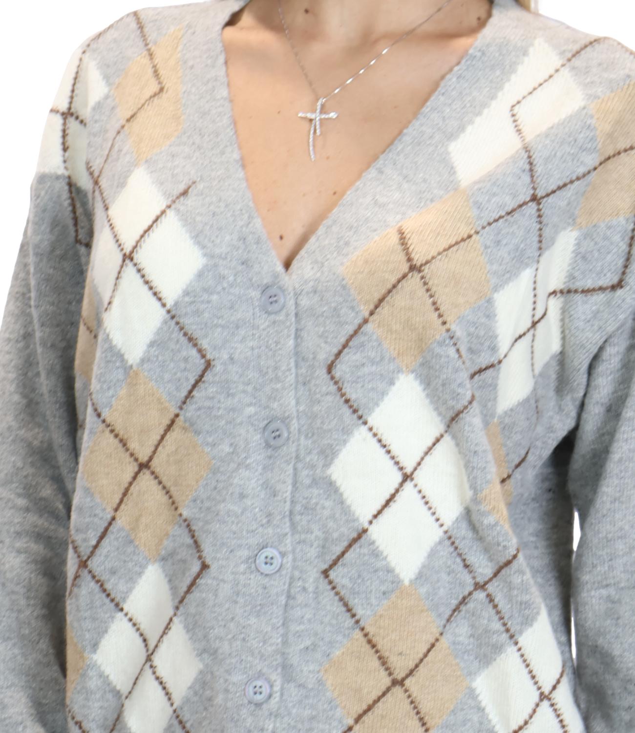 Cardigan Susy Mix HS26805 Donna - Grigio