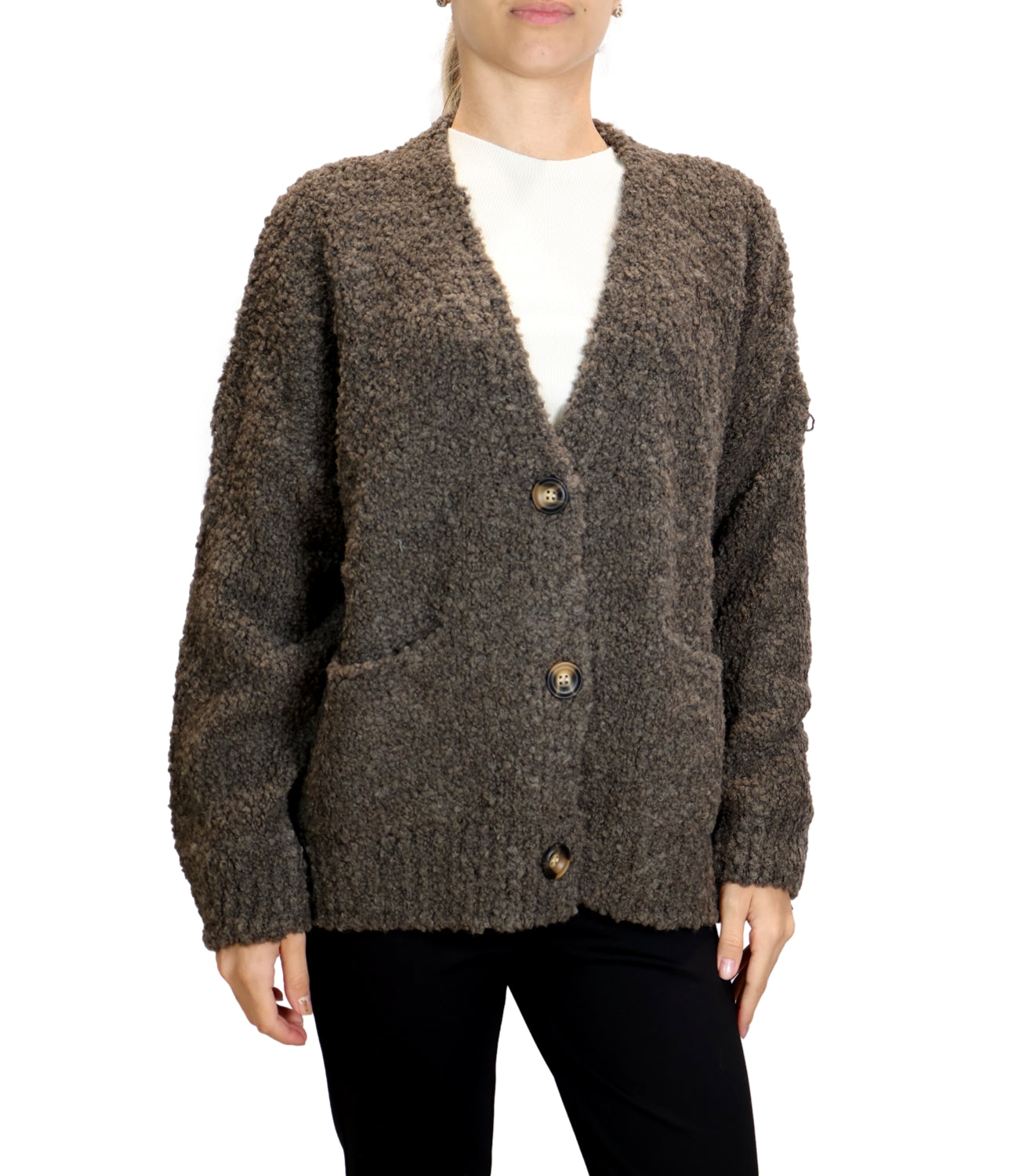 Cardigan Susy Mix WK32848 Donna - Fango