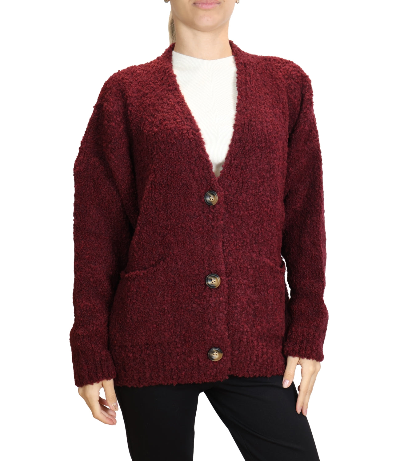 Cardigan Susy Mix WK32848 Donna - Vino