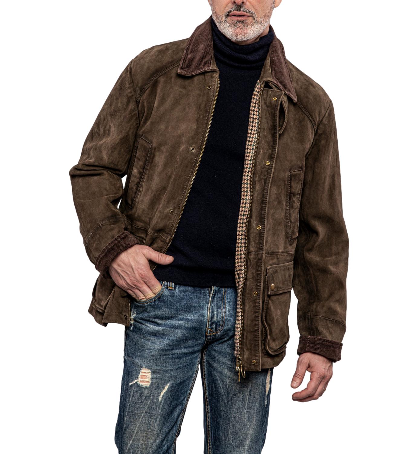 Giacca pelle The Jack Leathers BALMORAL Uomo - Verde Alga