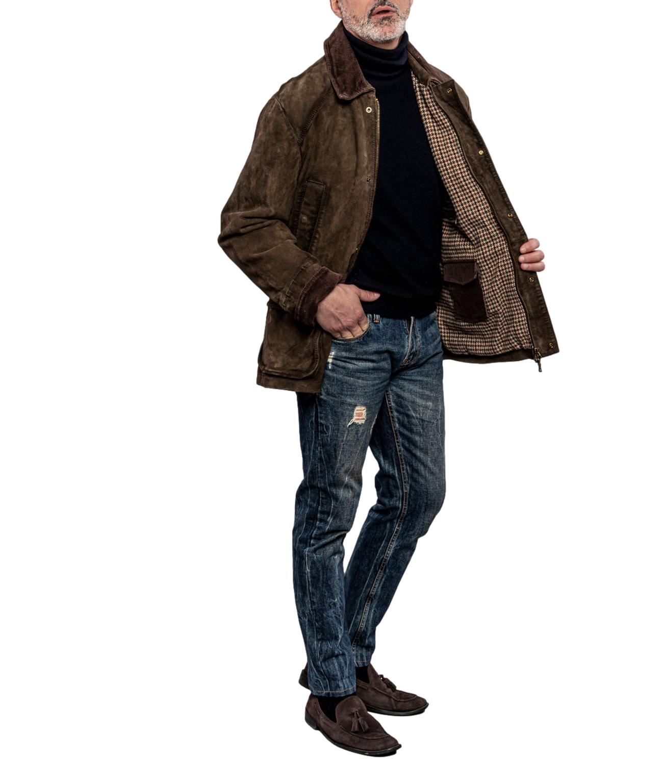 Giacca pelle The Jack Leathers BALMORAL Uomo - Verde Alga