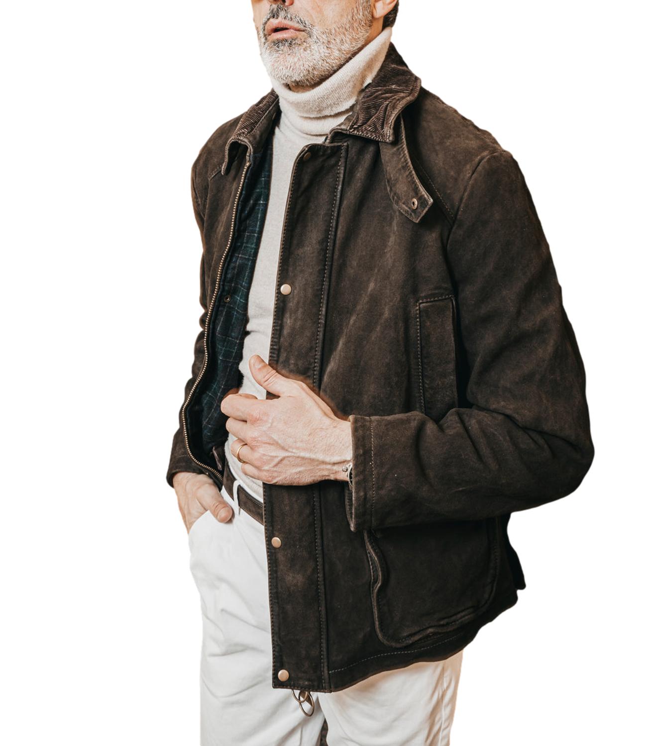 Giacca pelle The Jack Leathers BALMORAL Uomo - Verde Alga