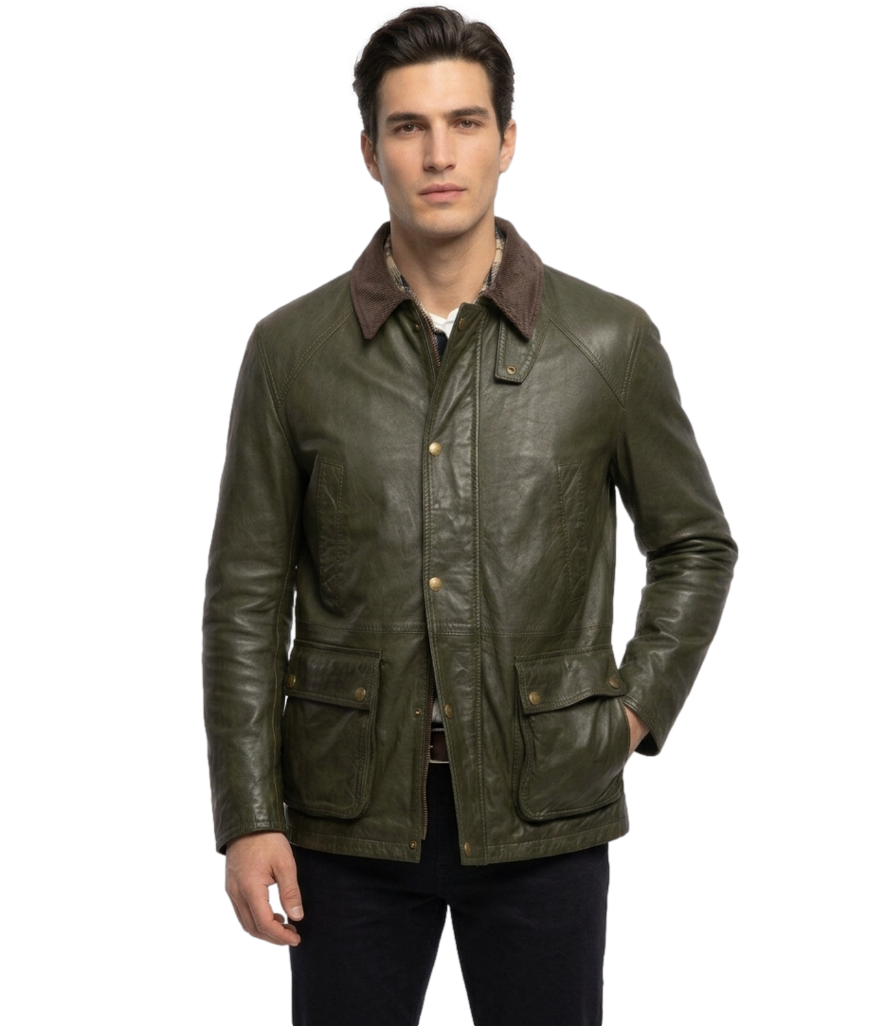 Giacca pelle The Jack Leathers BALMORAL Uomo - Marrone