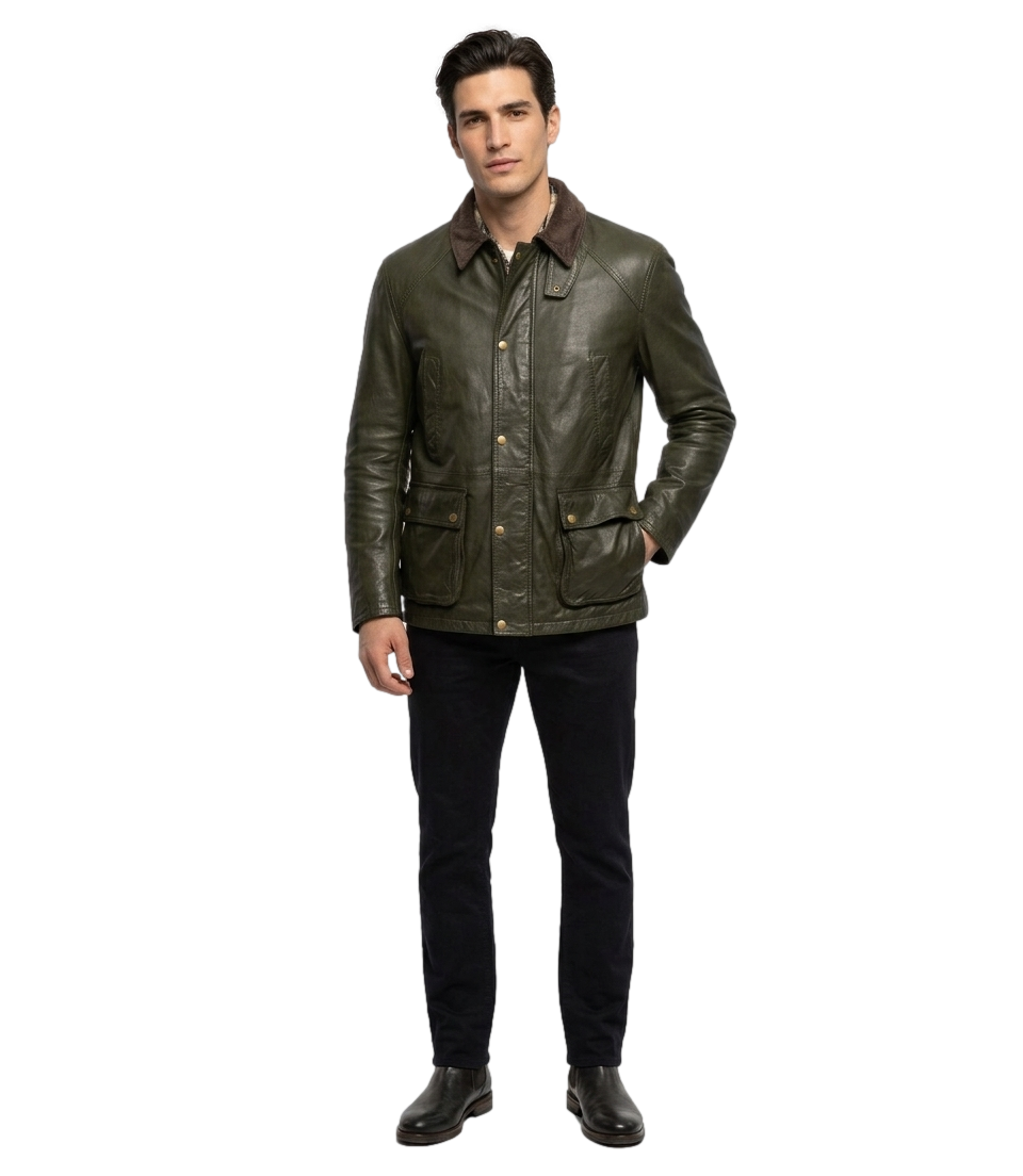 Giacca pelle The Jack Leathers BALMORAL Uomo - Marrone