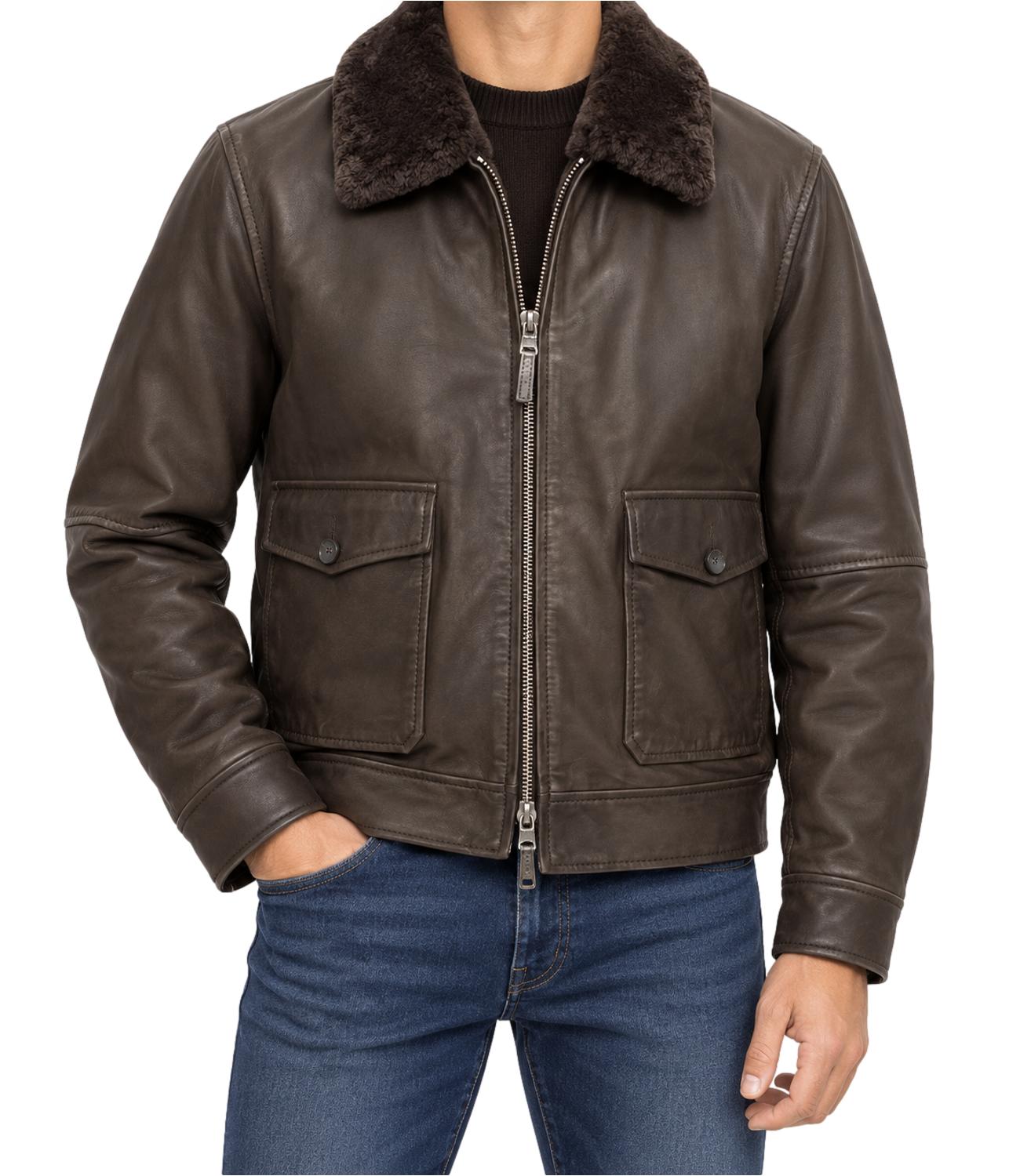 Giacca pelle The Jack Leathers OLIMPIC Uomo - Dk Brown