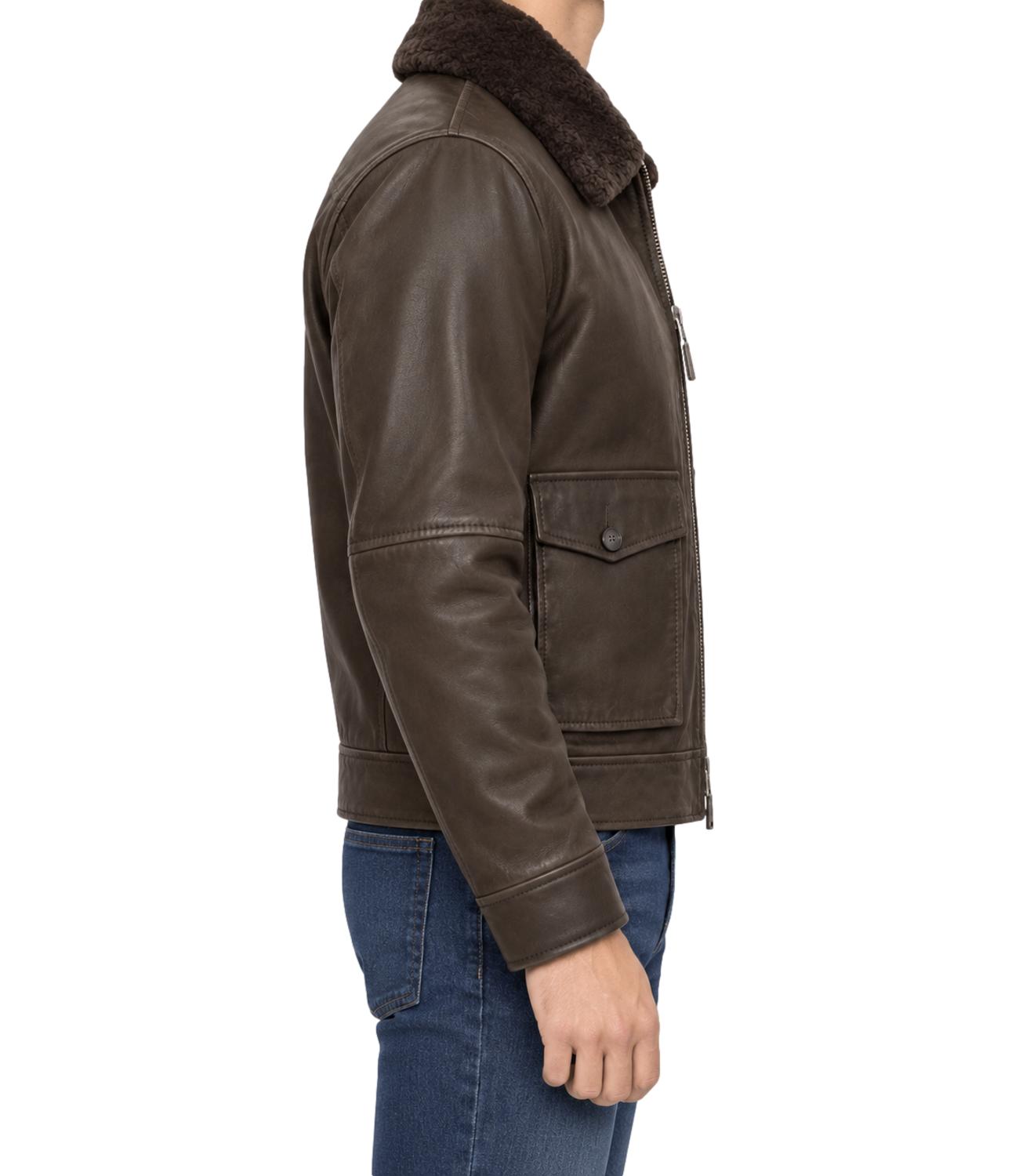 Giacca pelle The Jack Leathers OLIMPIC Uomo - Dk Brown