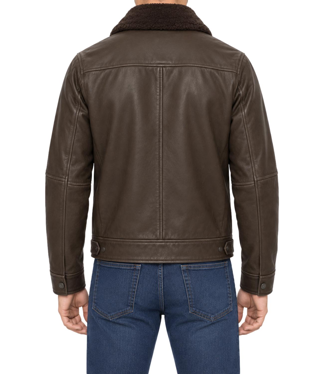 Giacca pelle The Jack Leathers OLIMPIC Uomo - Dk Brown