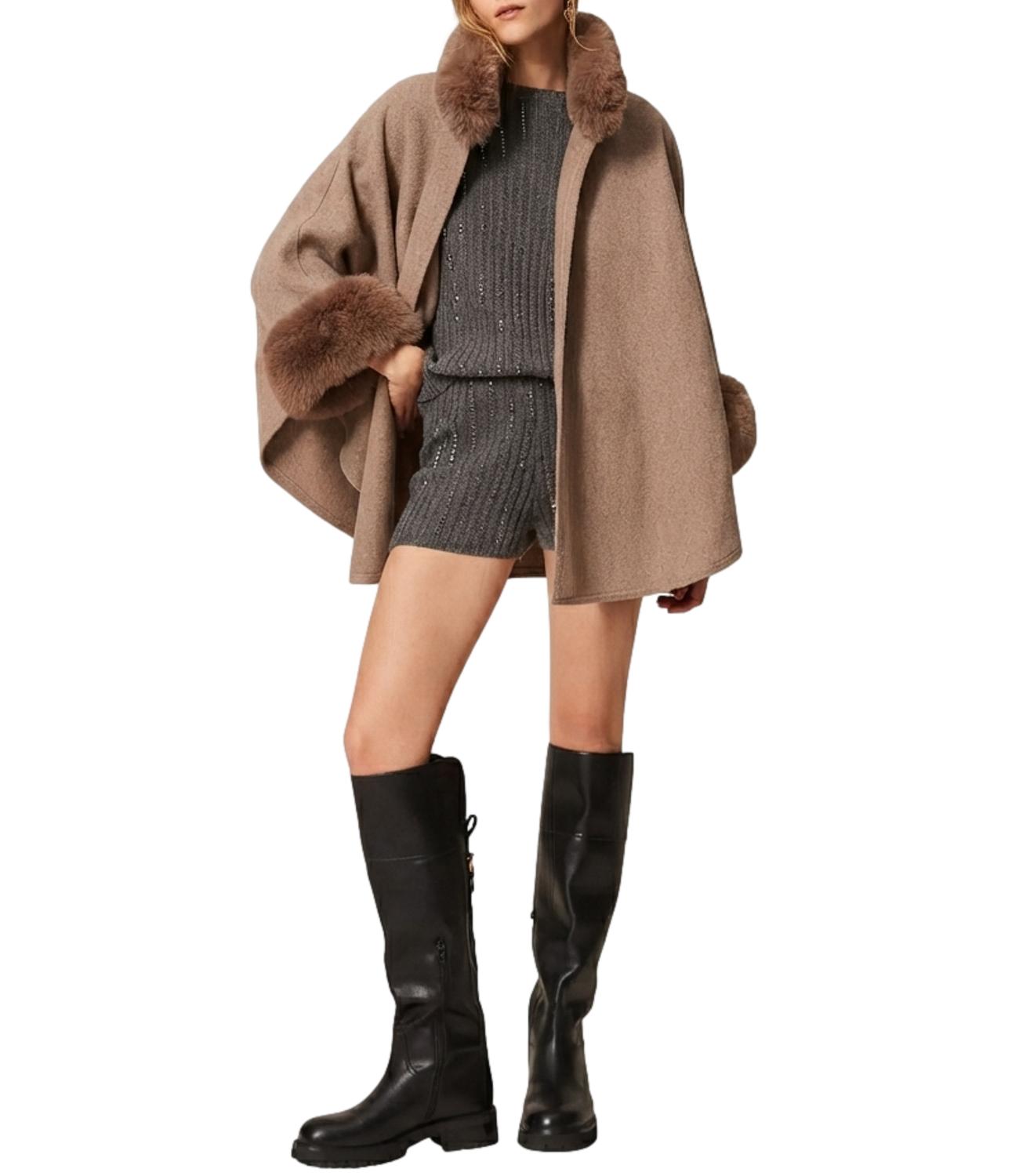 Poncho Twin Set 262TO5730 Donna - Mastice Melange