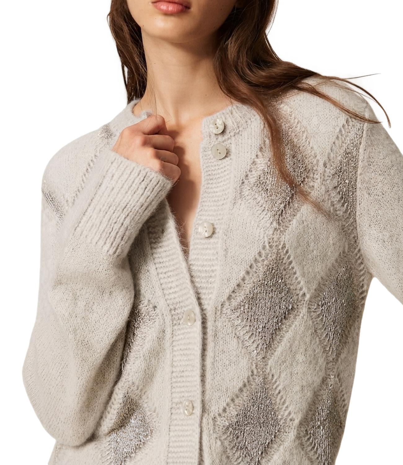 Cardigan Twin Set 262TT3170 Donna - Grigio Chiaro Melange