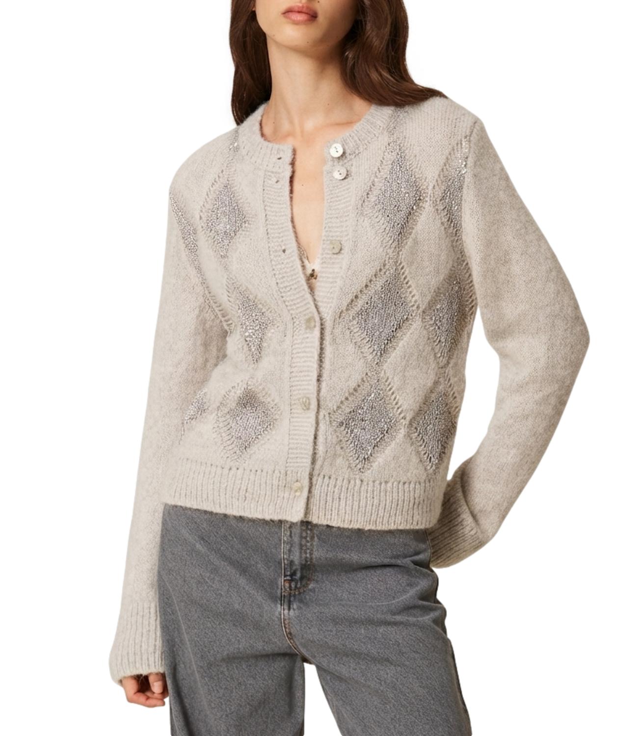 Cardigan Twin Set 262TT3170 Donna - Grigio Chiaro Melange