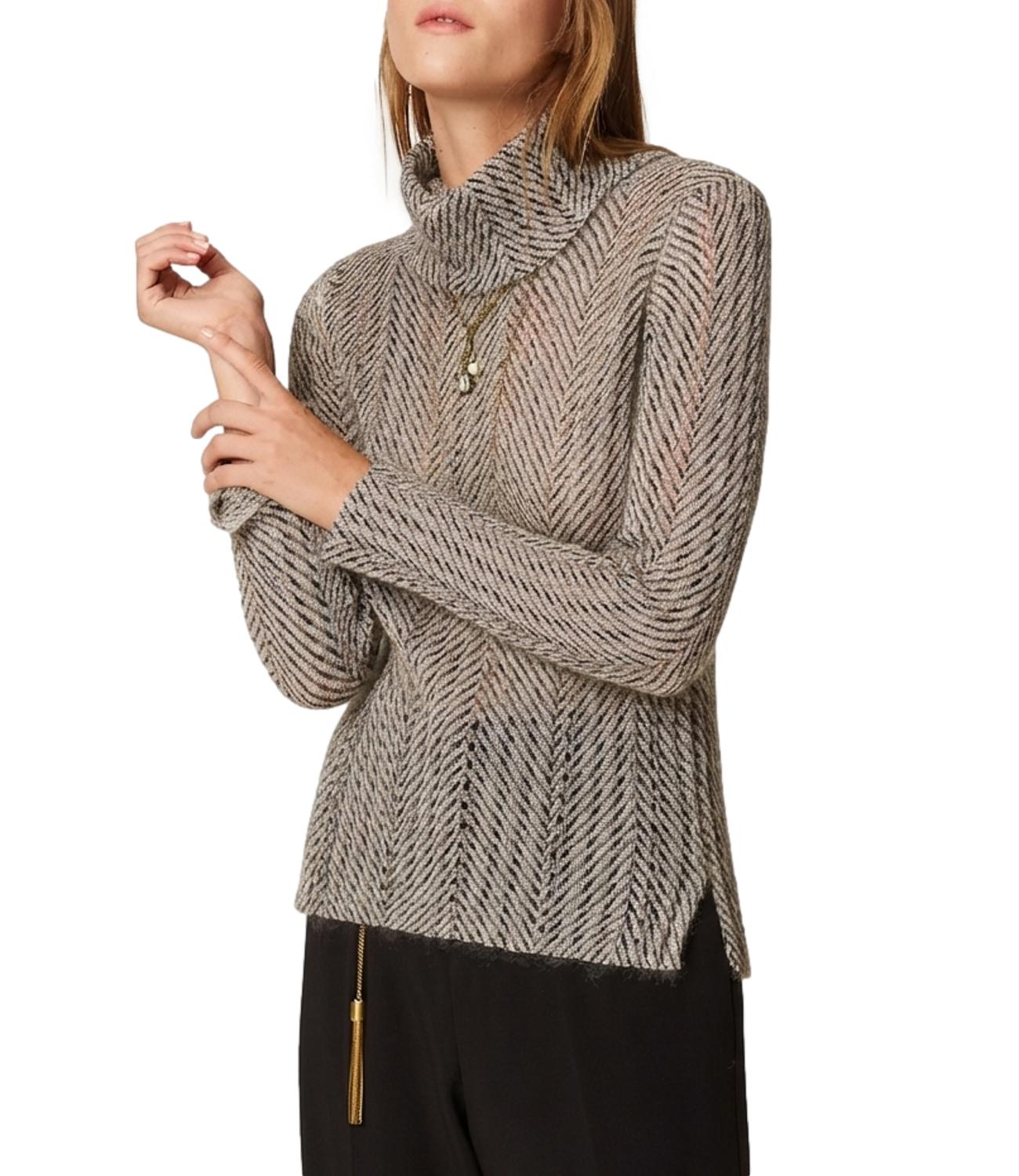 Maglia Twin Set 262TT3401 Donna - Bic.geometric Black/avorio Lur