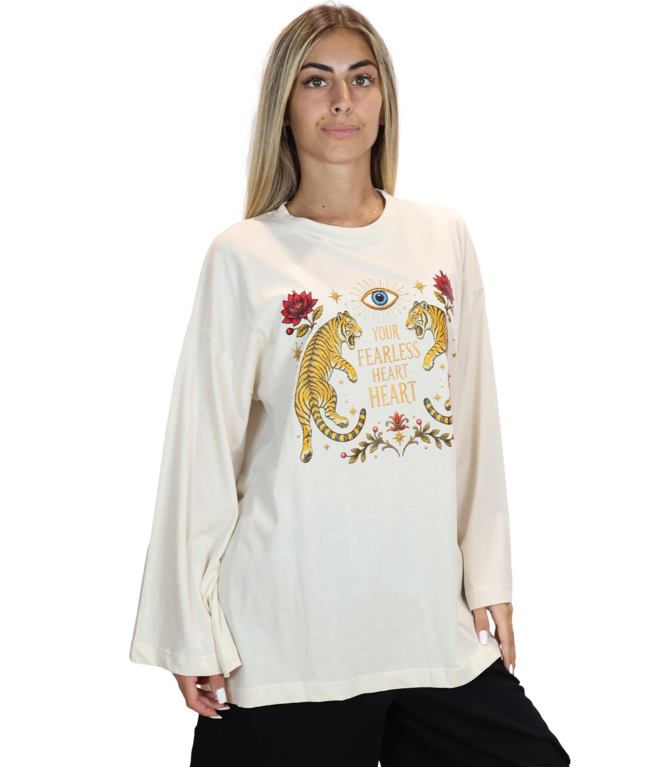 T-Shirt Vicolo RAC0225 Donna - Burro