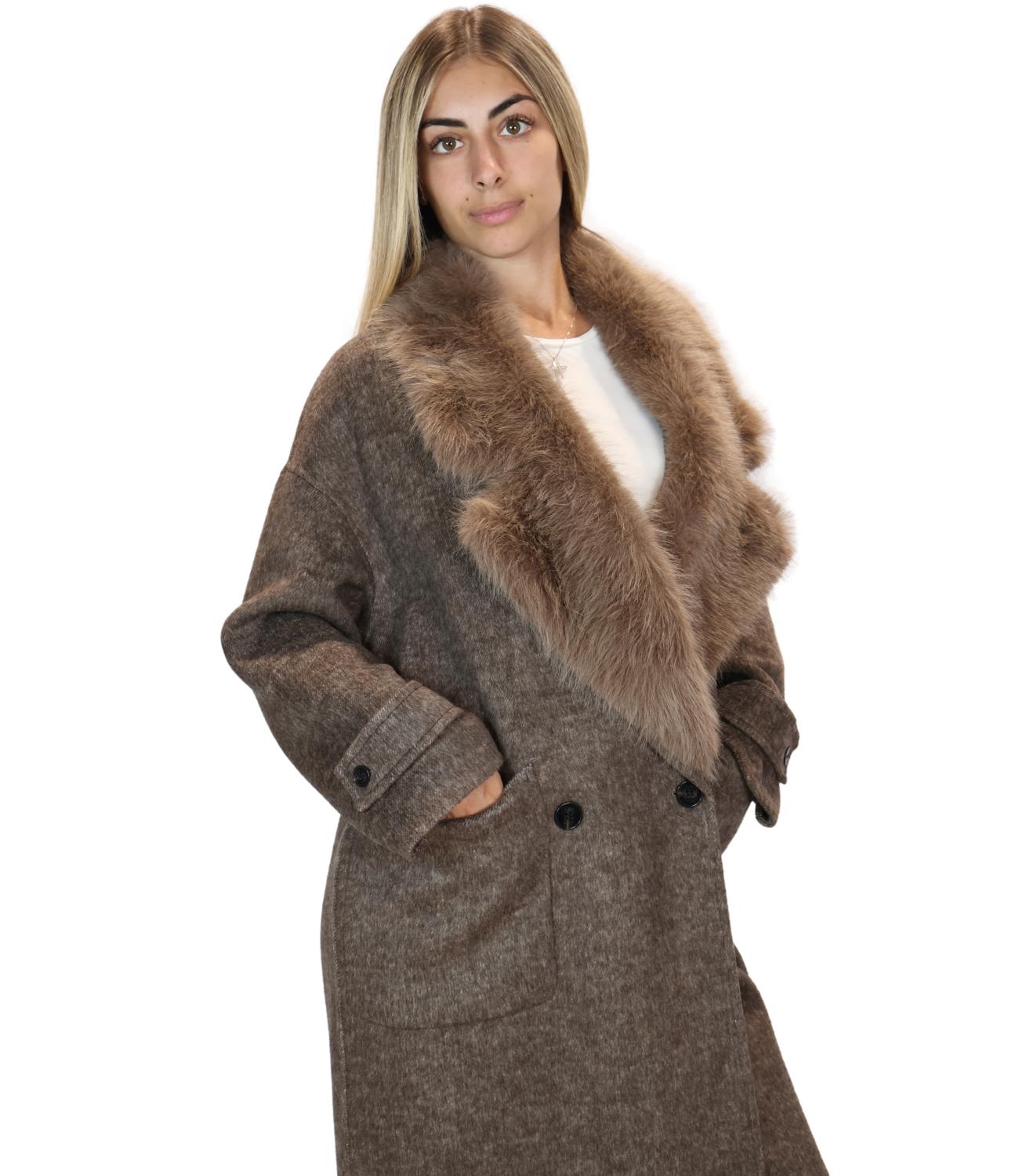 Cappotto Vicolo TAC0025 Donna - Fango