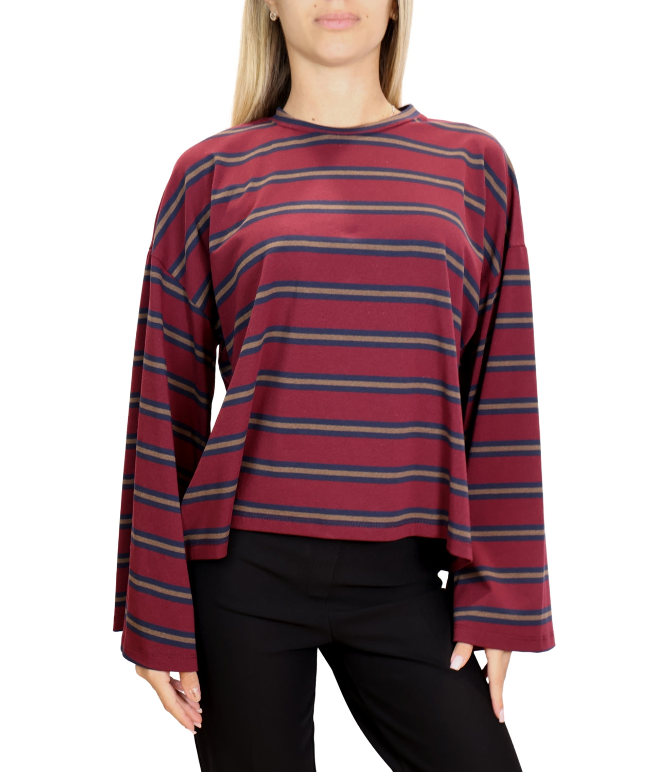 T-Shirt Vicolo UAC0188 Donna - Acf Bordeaux/militare U