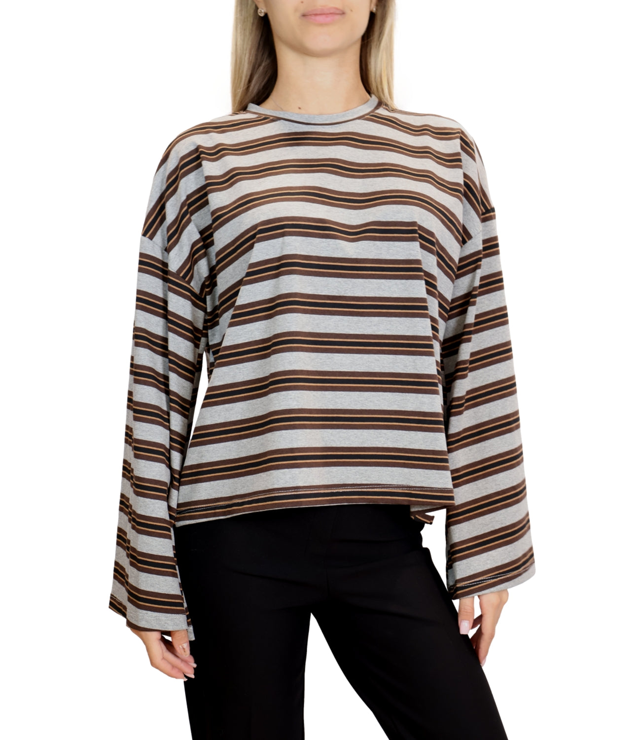 T-Shirt Vicolo UAC0190 Donna - Acf Grigio Mel/navy U