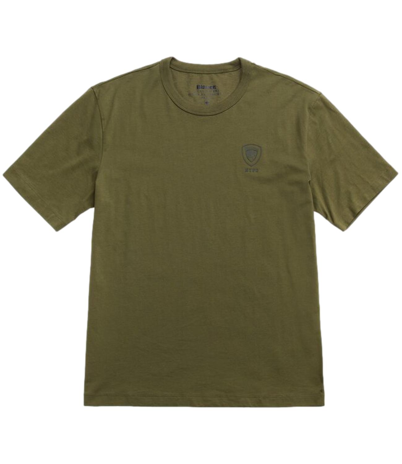 Blauer T-shirt Verde Uomo