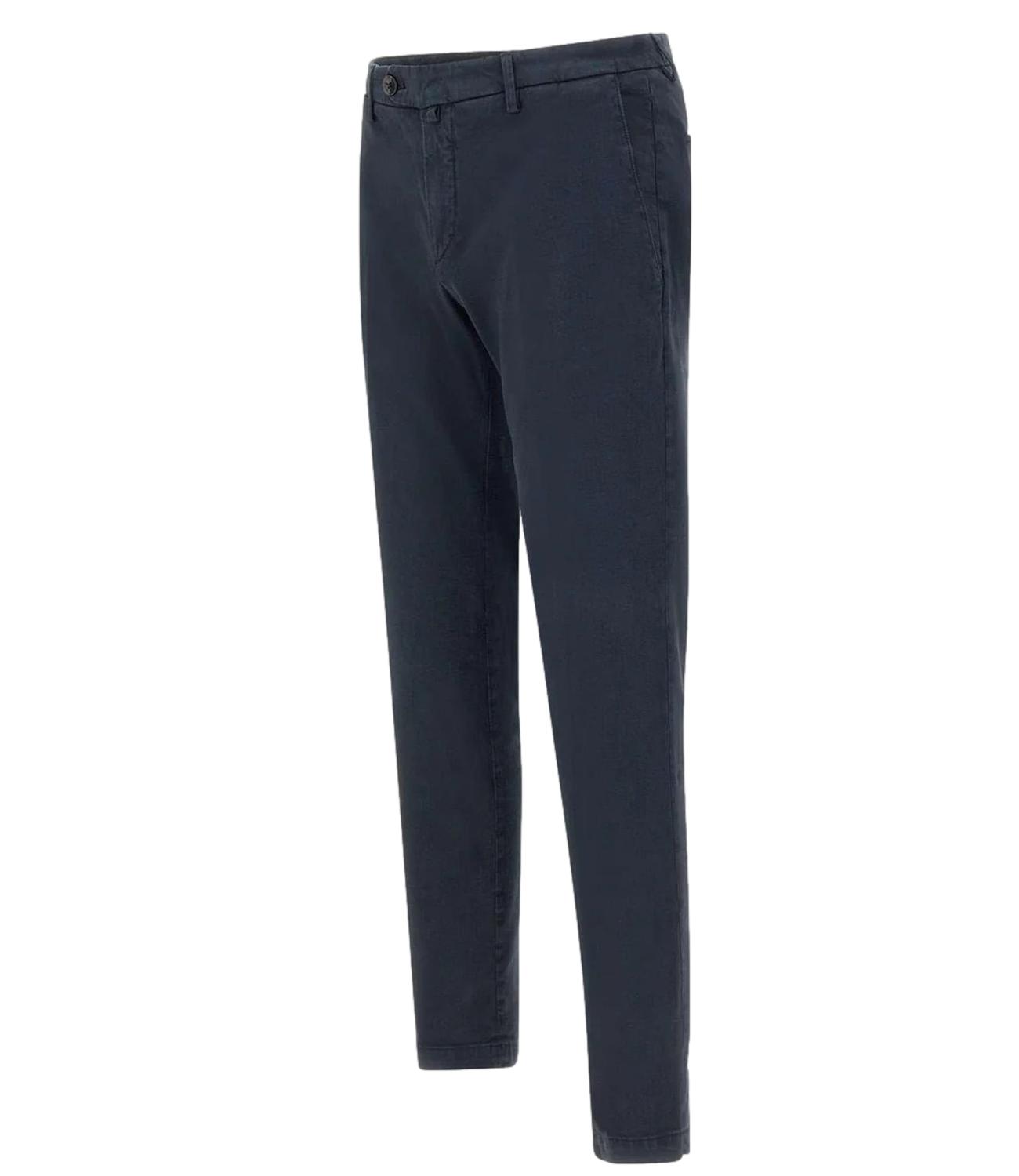 Pantalone Briglia blu cotone effetto lino