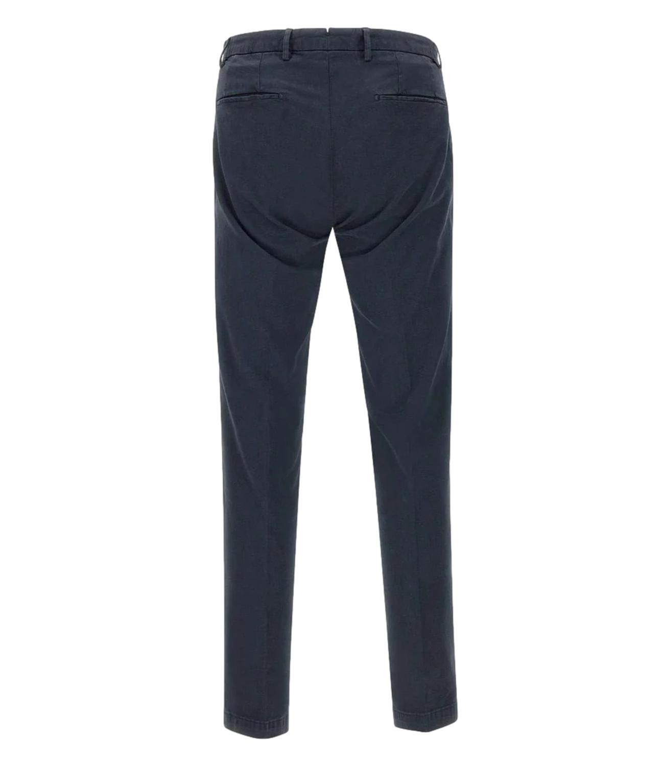 Pantalone Briglia blu cotone effetto lino