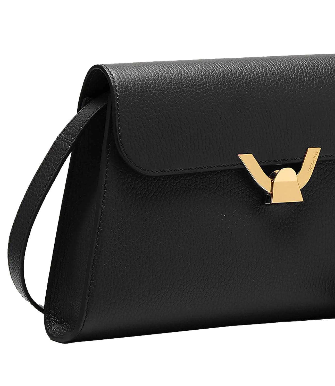 Coccinelle Borsa Dew Grained Medium Nera Donna