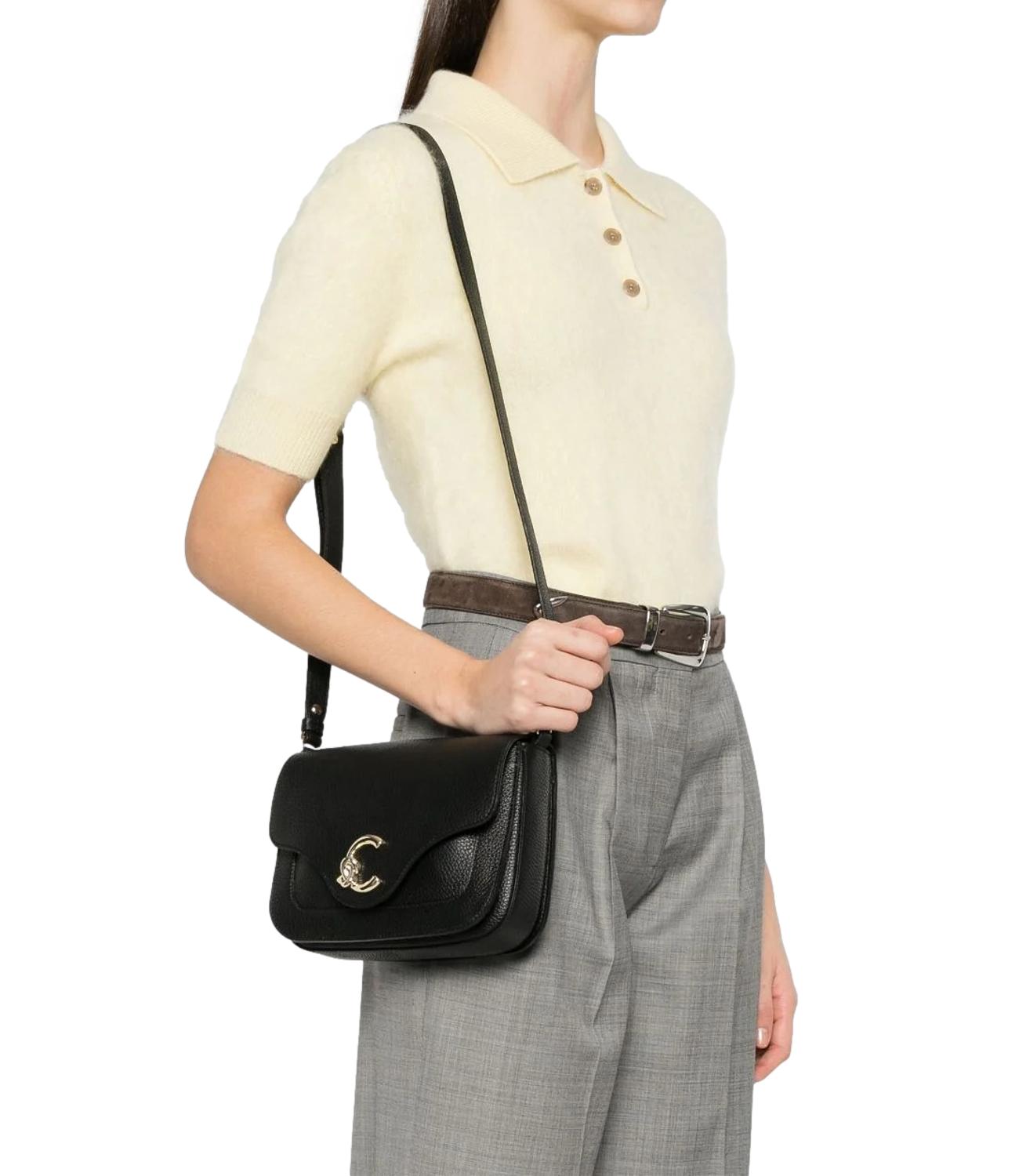 Coccinelle Borsa C-me Grained Leather Nera Donna