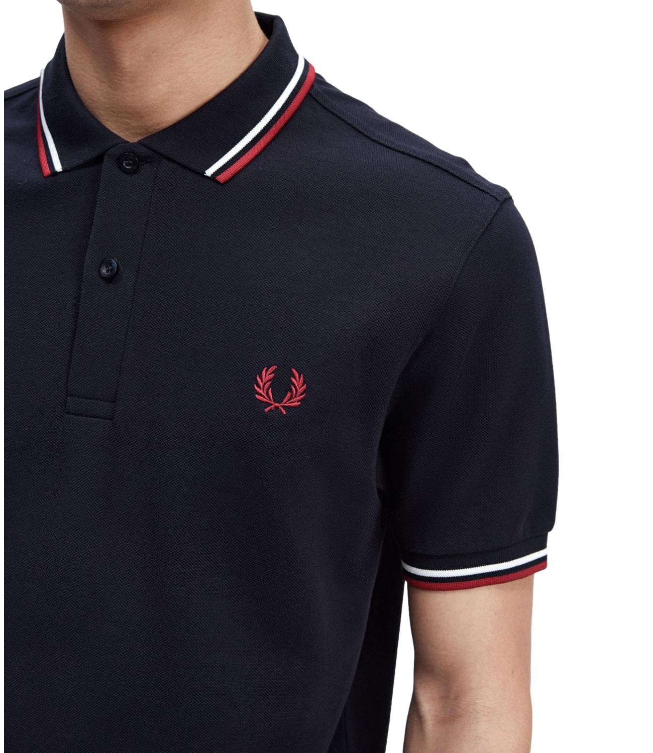 Polo uomo blu navy logo rosso