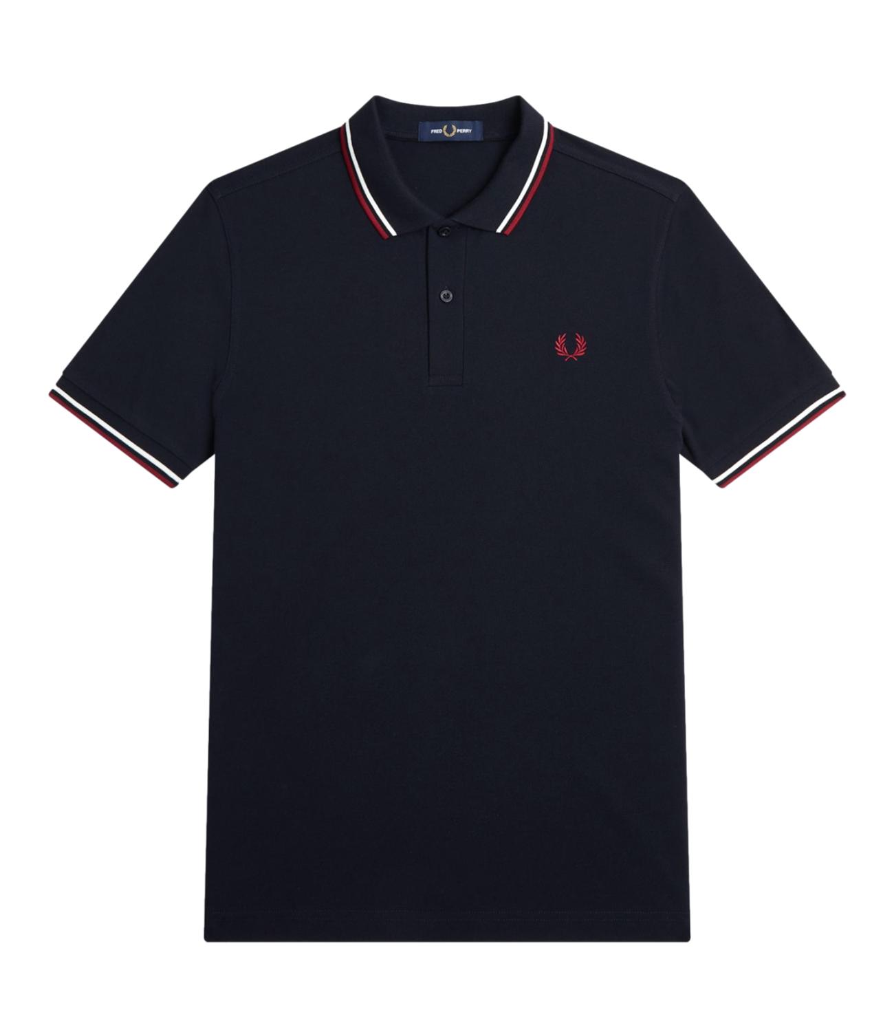 Polo uomo blu navy logo rosso