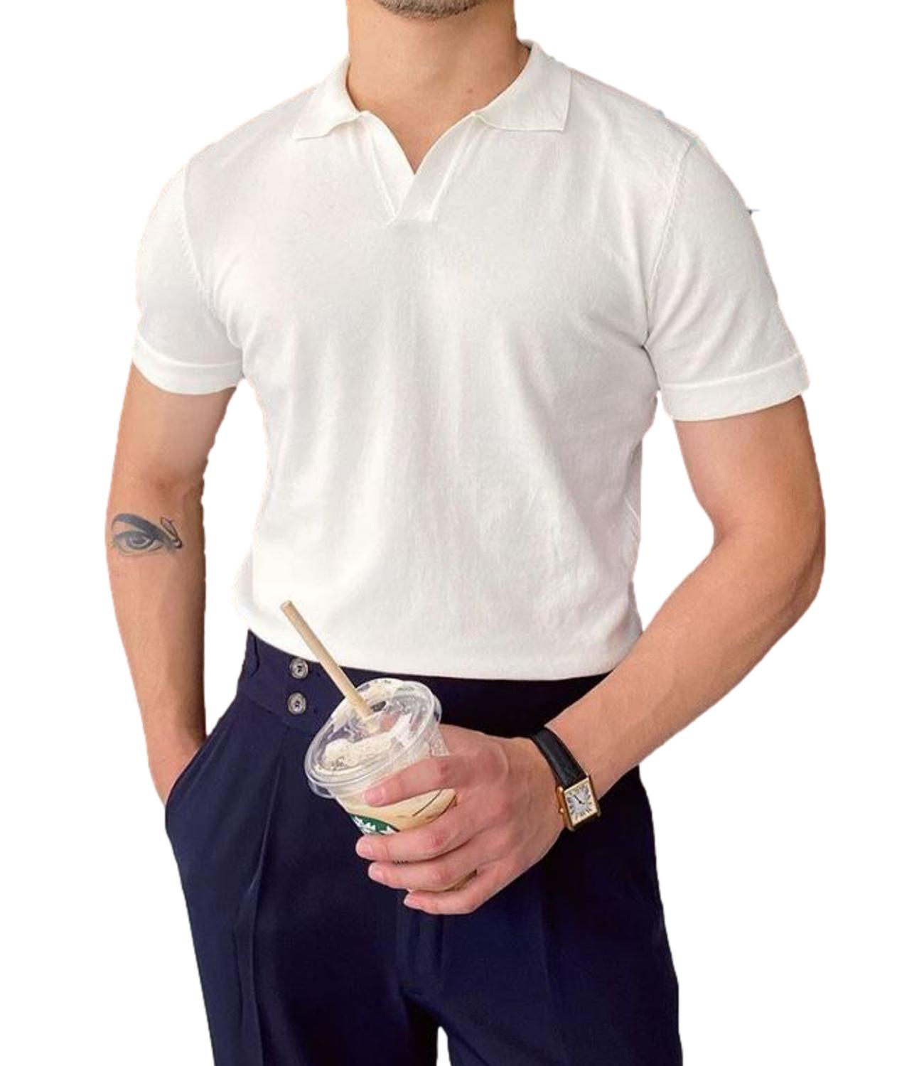 Polo di filo bianca
