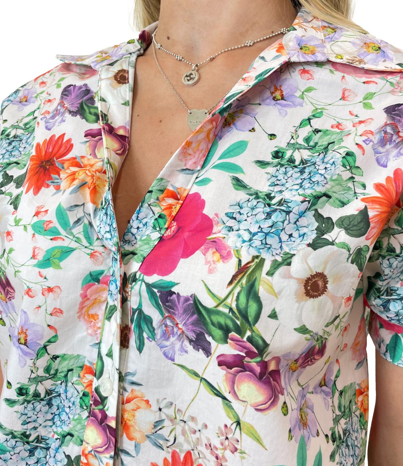 Imperial Camicia Bianca Multicolor Donna