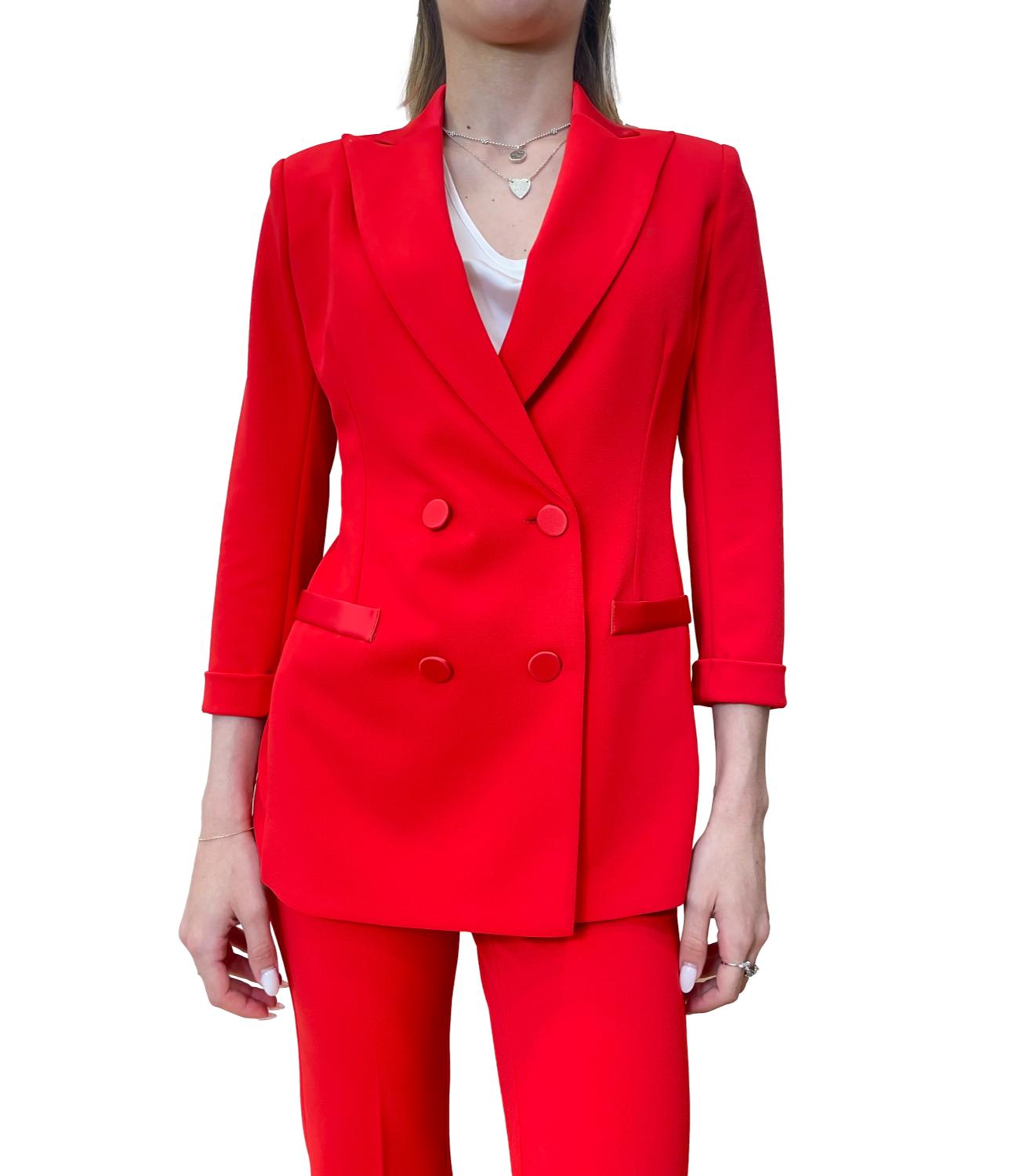 Imperial giacca doppiopetto rossa donna