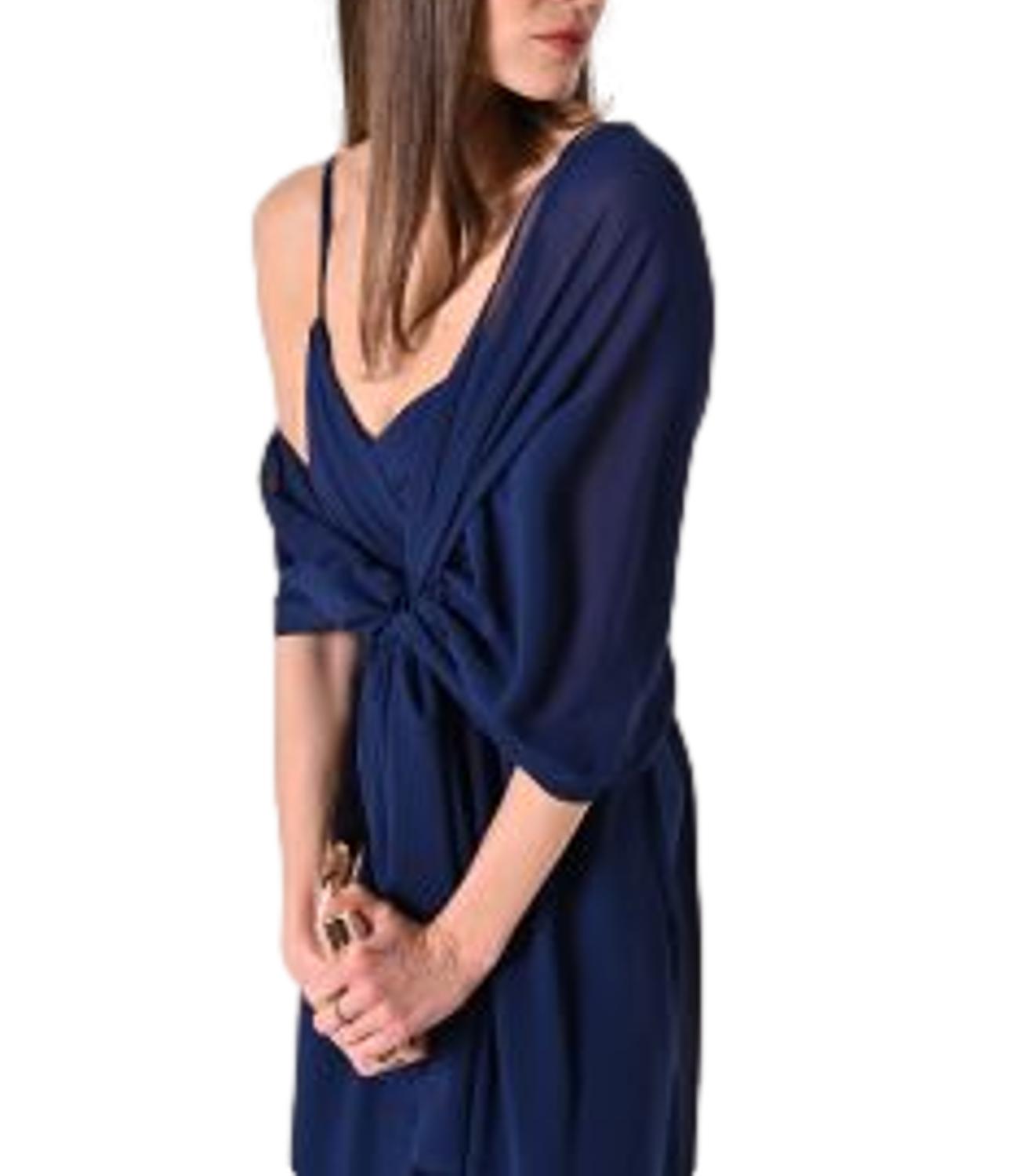 Rinascimento scialle georgette blu donna