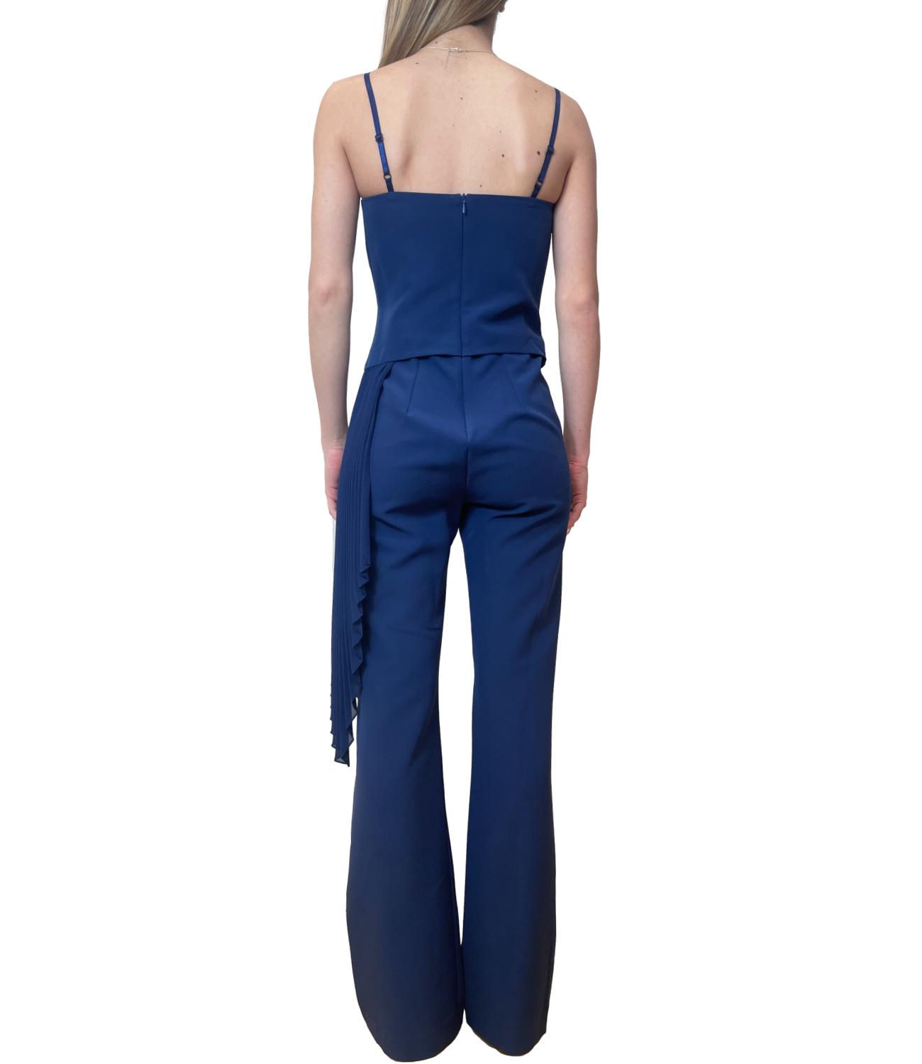 Rinascimento Tuta Plissé Blu Navy Donna