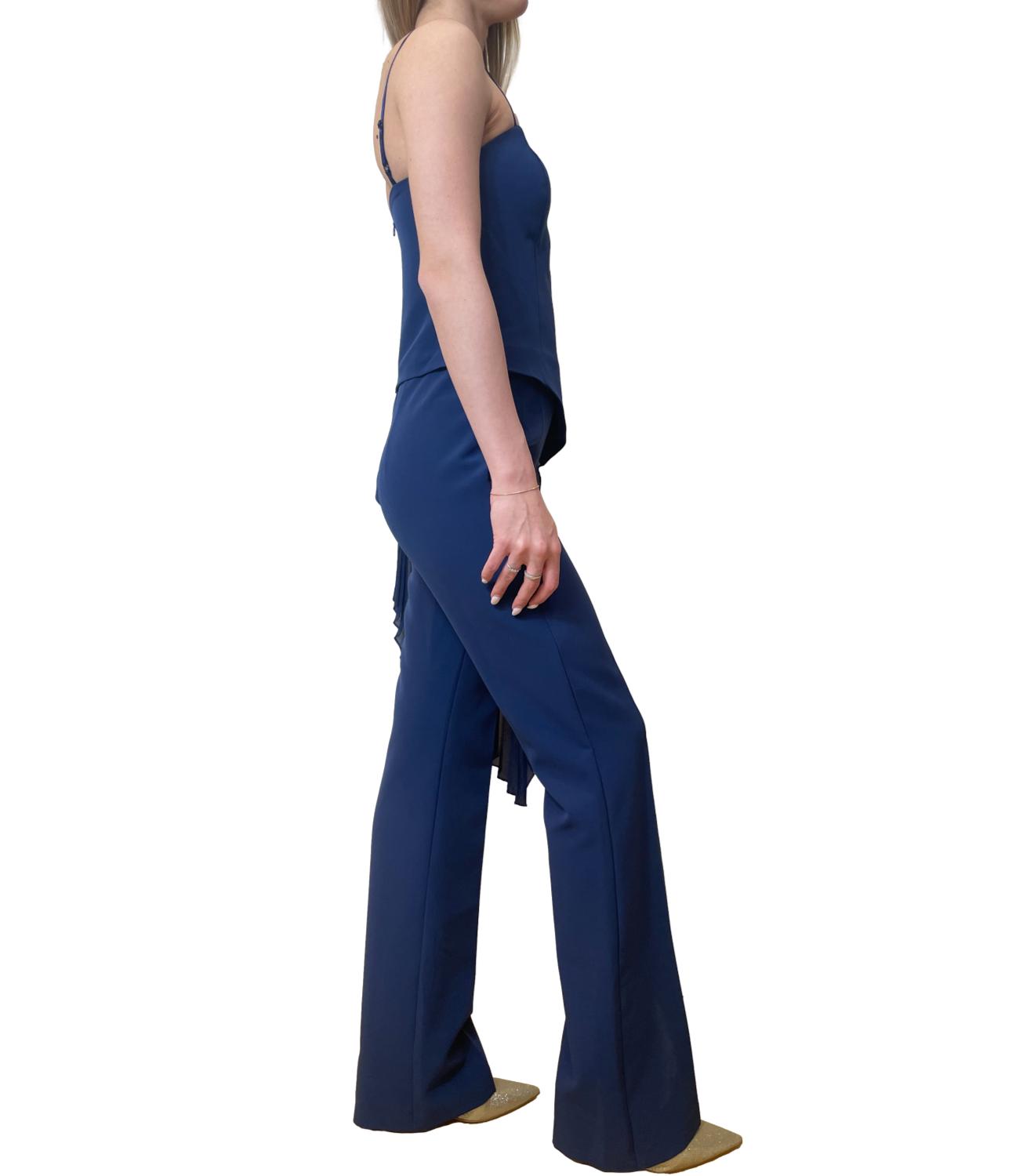 Rinascimento Tuta Plissé Blu Navy Donna