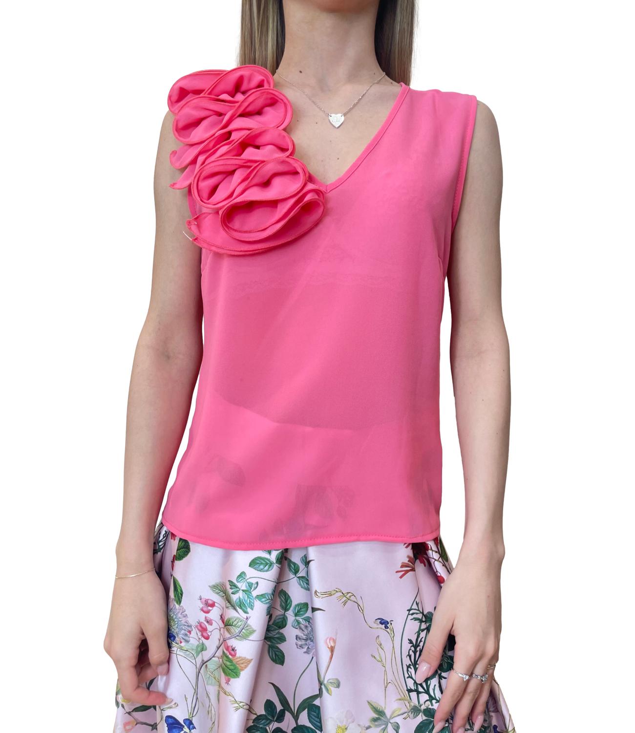 Rinascimento Canotta Rosa Camelia Donna