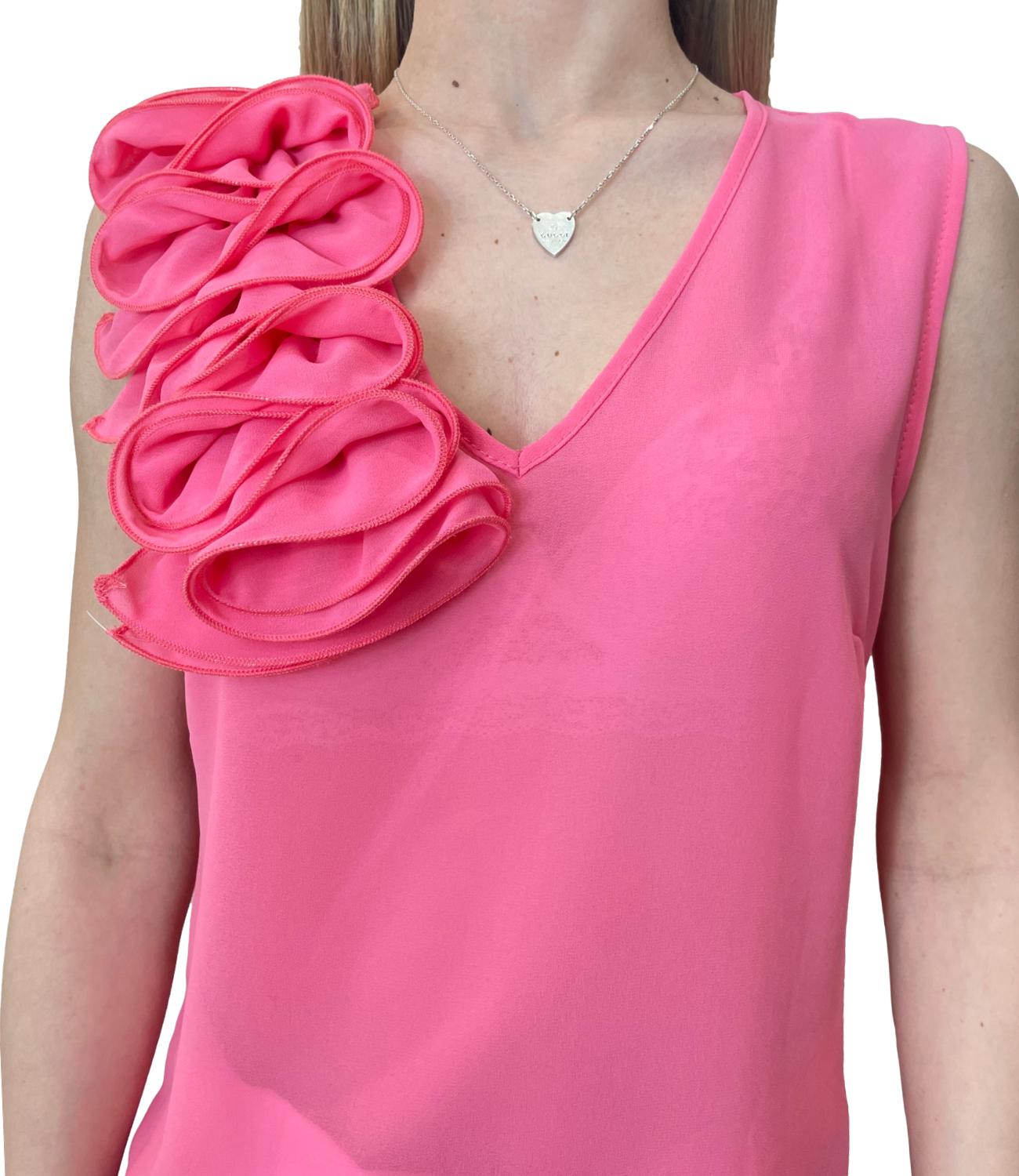 Rinascimento Canotta Rosa Camelia Donna