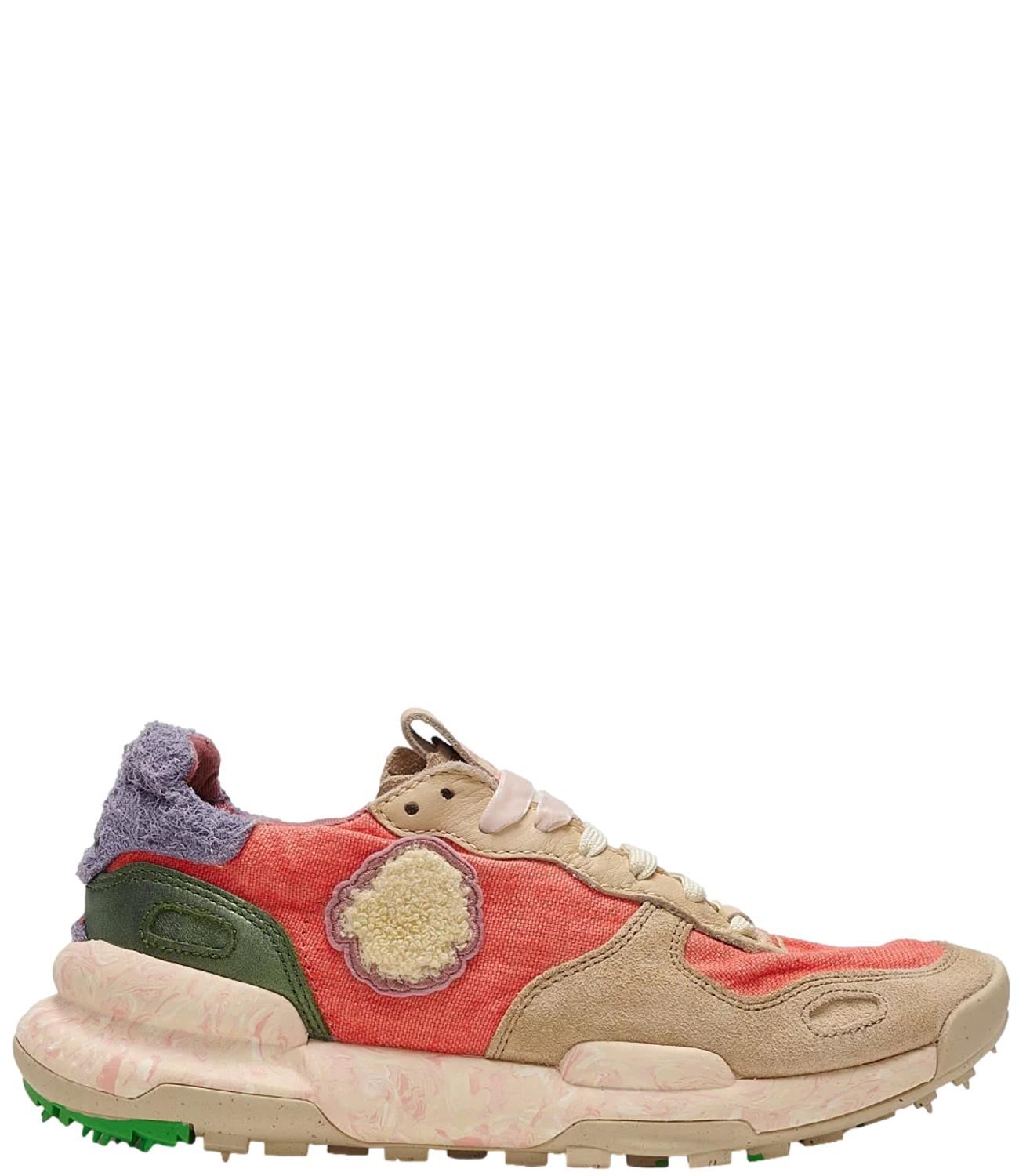 Sneakers Olimpia animalier crema nero donna