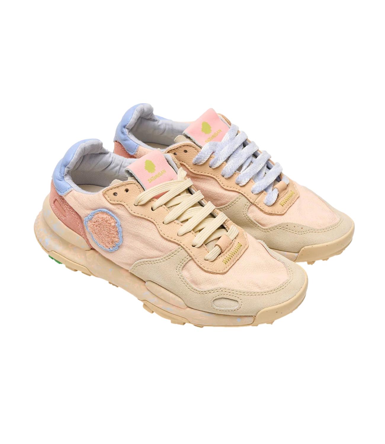 Sneakers Olimpia animalier crema nero donna