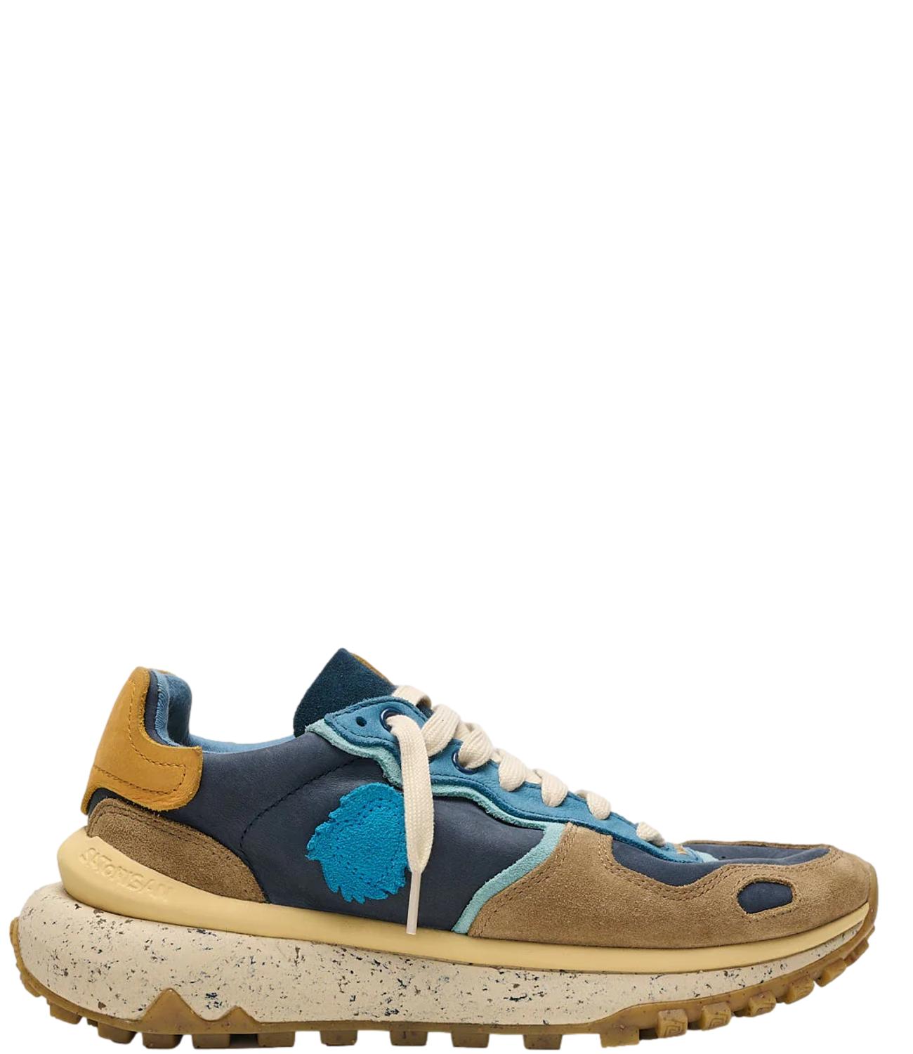 Sneakers Olimpia animalier crema nero donna