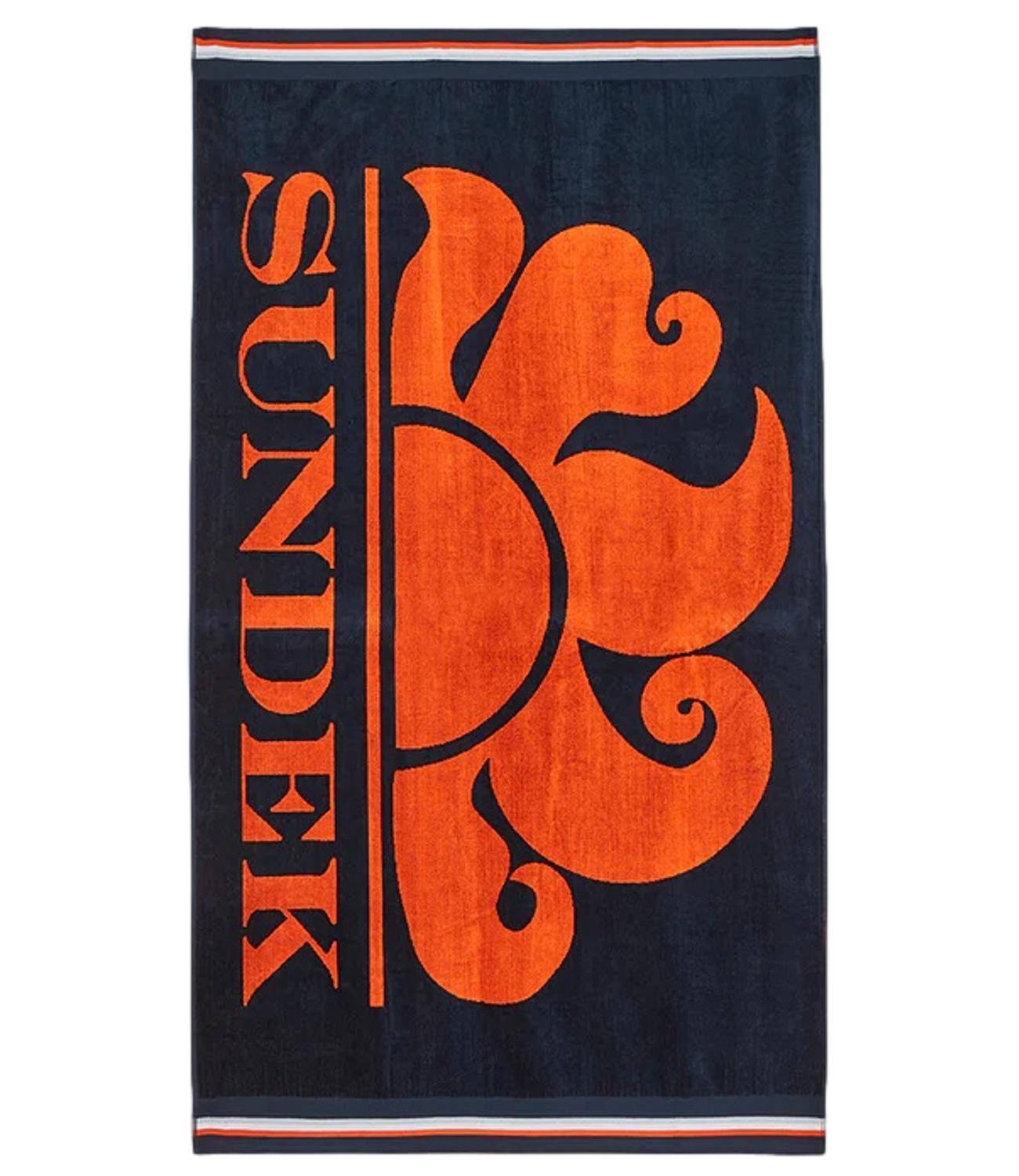 Telo mare Jacquard blu e arancio