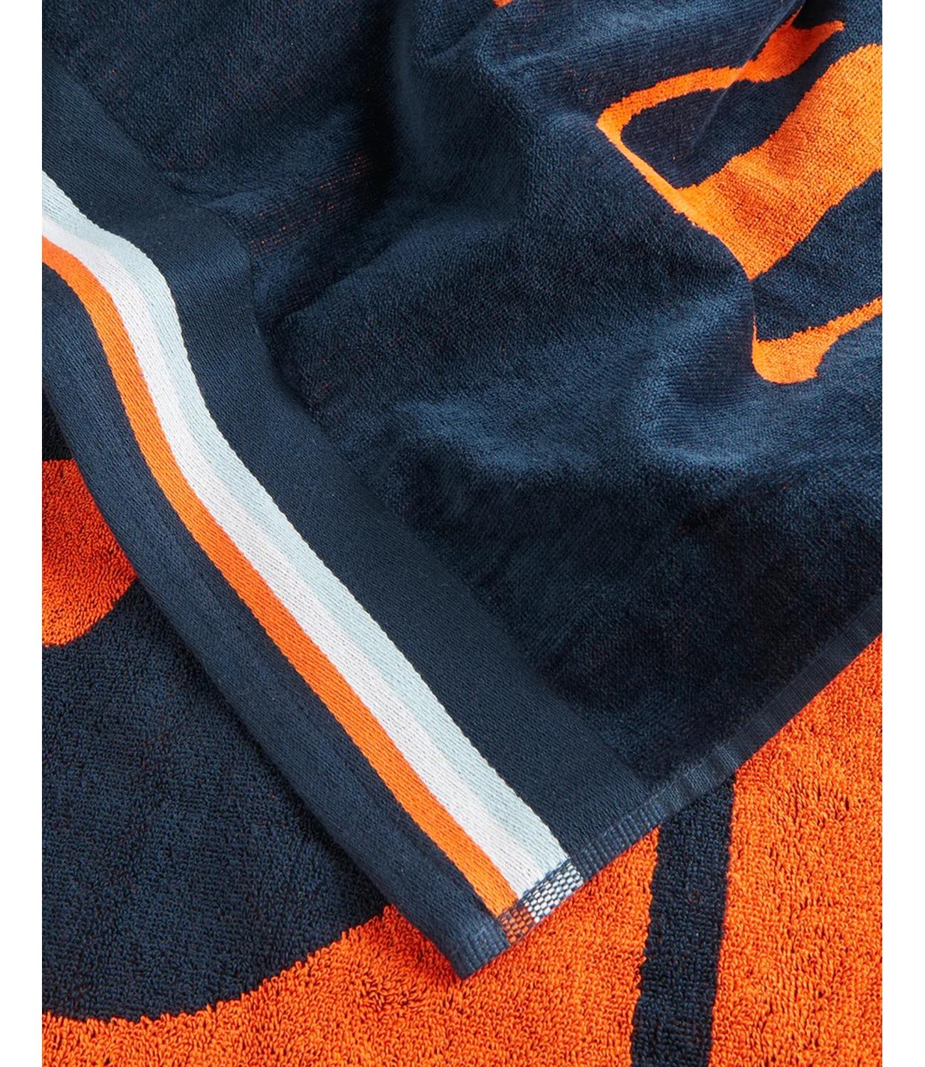 Telo mare Jacquard blu e arancio