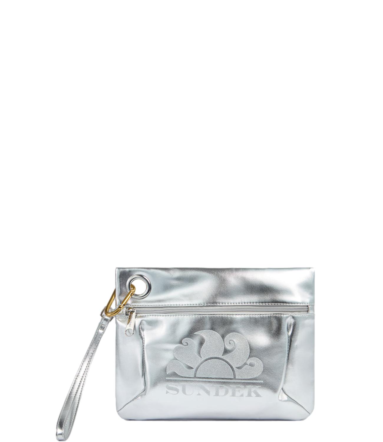 LAMINATED CLUTCH BAG silver