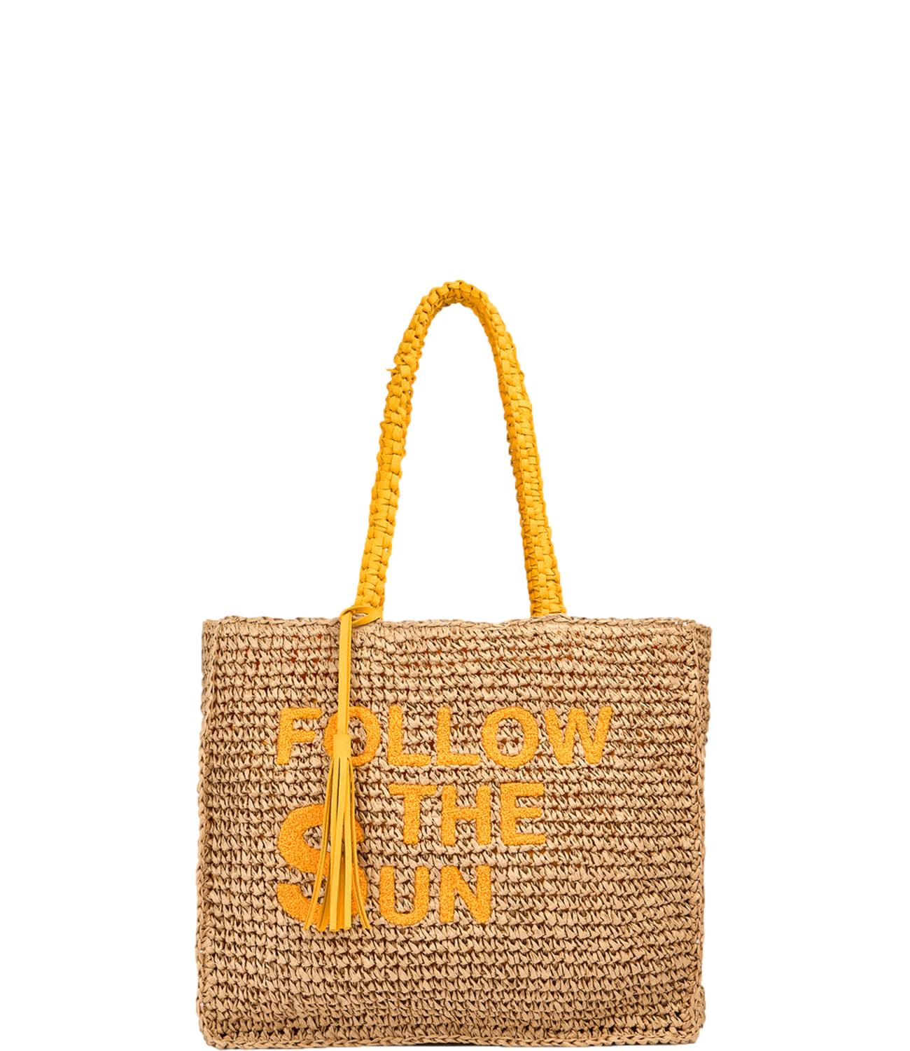 The Sun Straw Bag maracuja