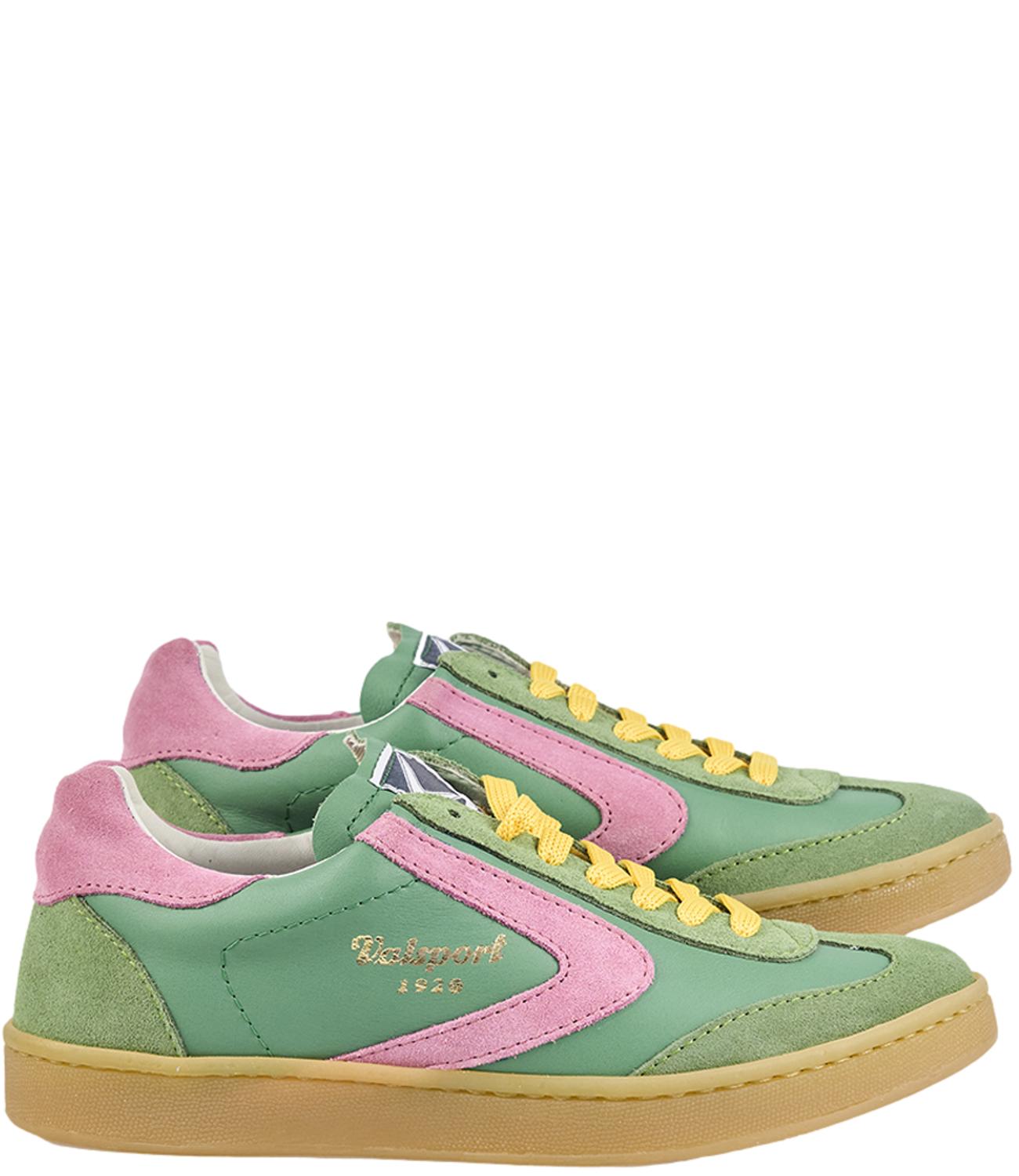 Sneakers Olimpia leather suede verde rosa donna