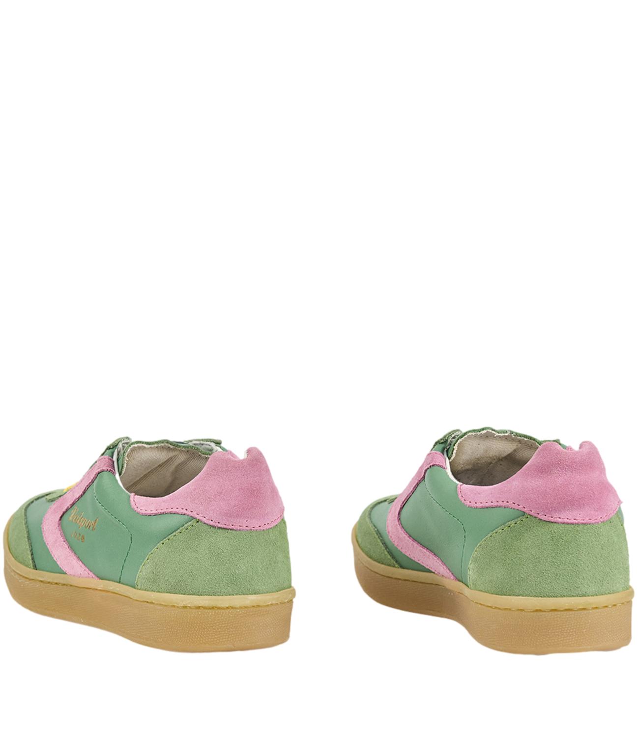 Sneakers Olimpia leather suede verde rosa donna