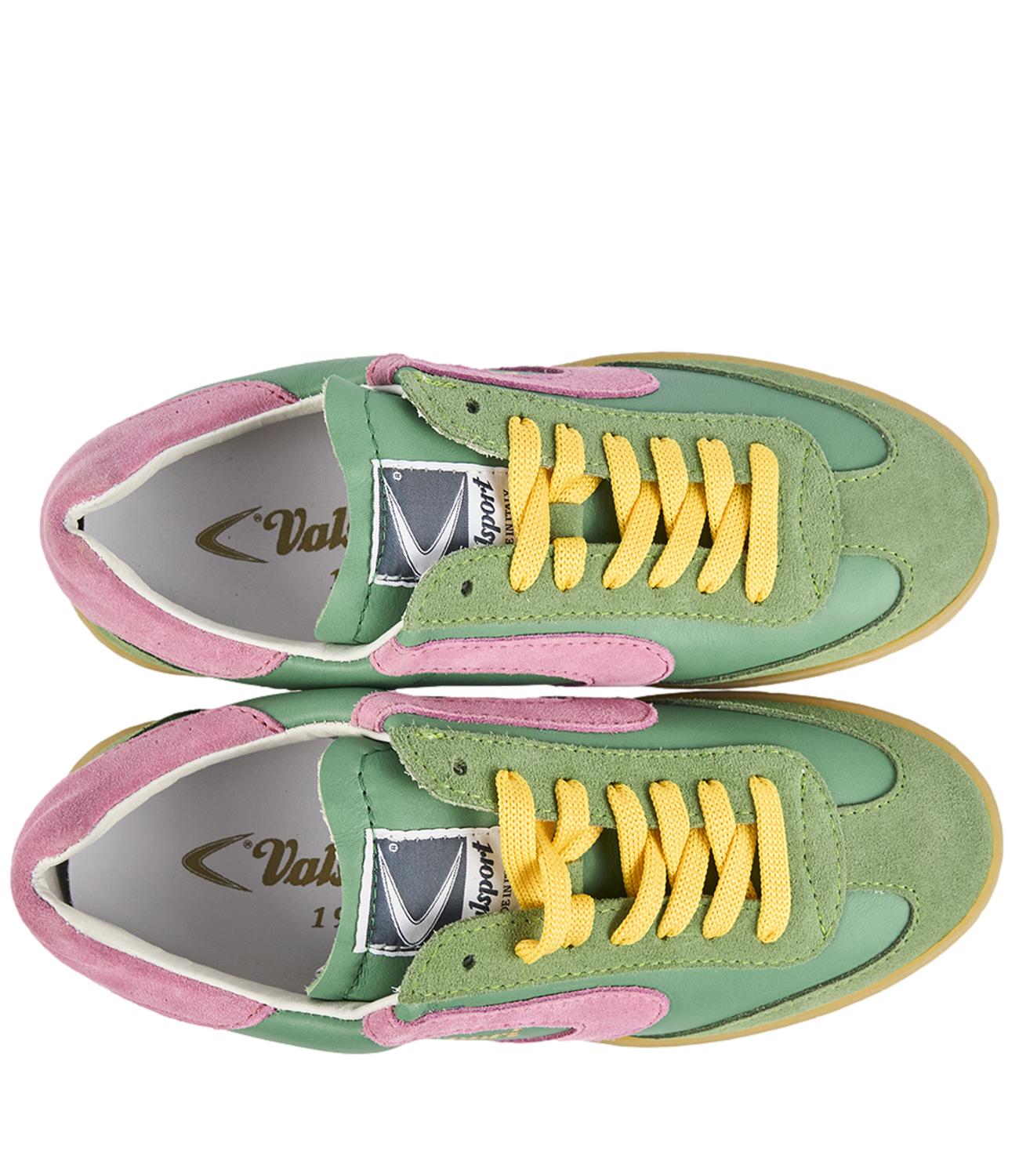 Sneakers Olimpia leather suede verde rosa donna
