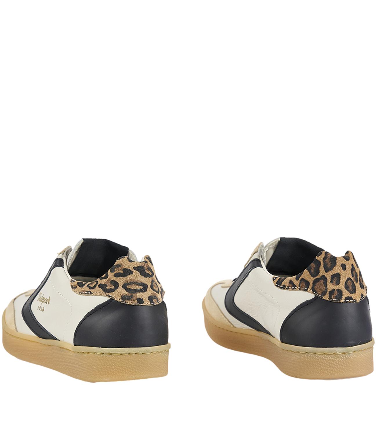 Sneakers Olimpia animalier crema nero donna
