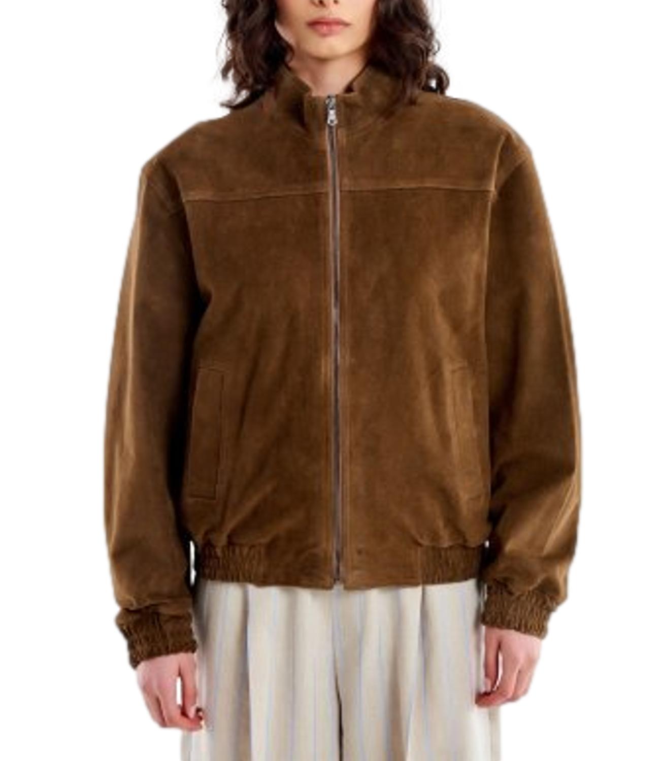 Vicolo giacca marrone vera pelle donna