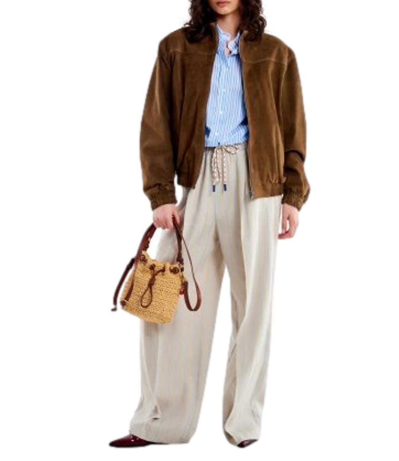 Vicolo giacca marrone vera pelle donna